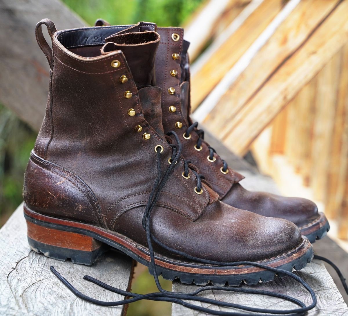 Photo by patinathunderdome on May 1, 2022 of the Nicks Robert in Horween Natural Waxed Flesh.