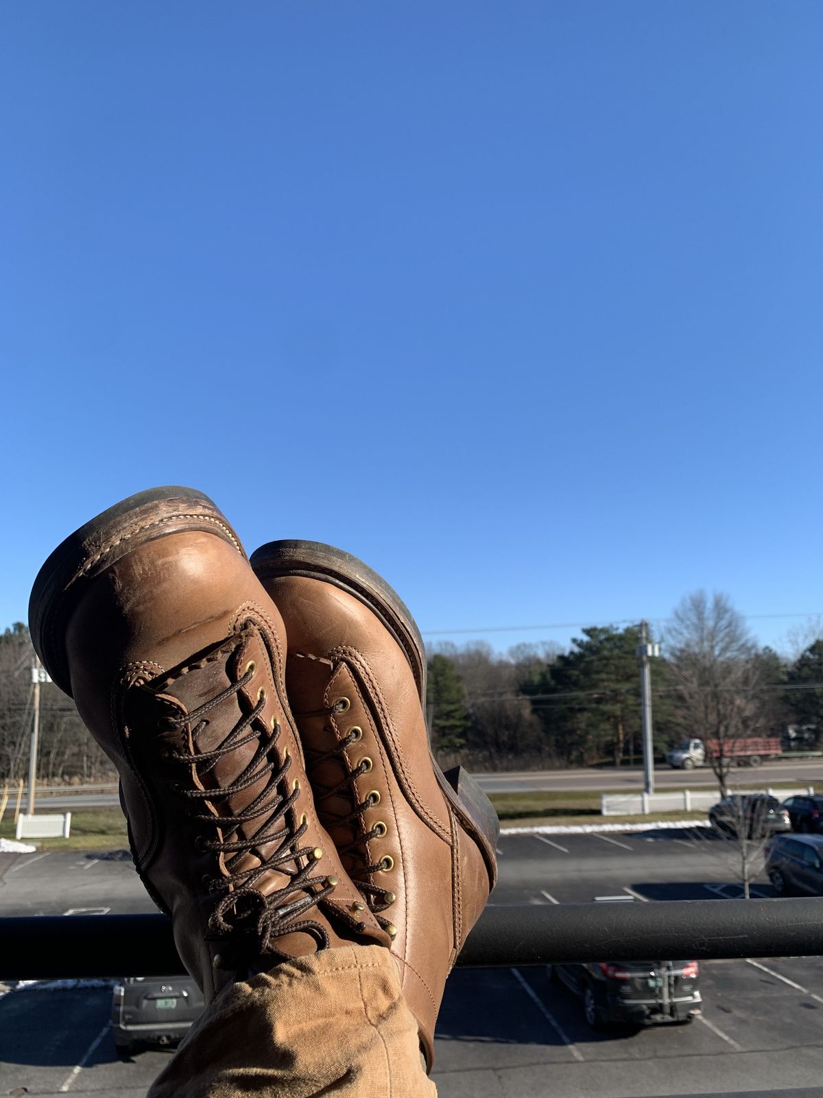 Photo by patinathunderdome on December 3, 2021 of the John Lofgren Donkey Puncher Boots in Horween Natural Bison.