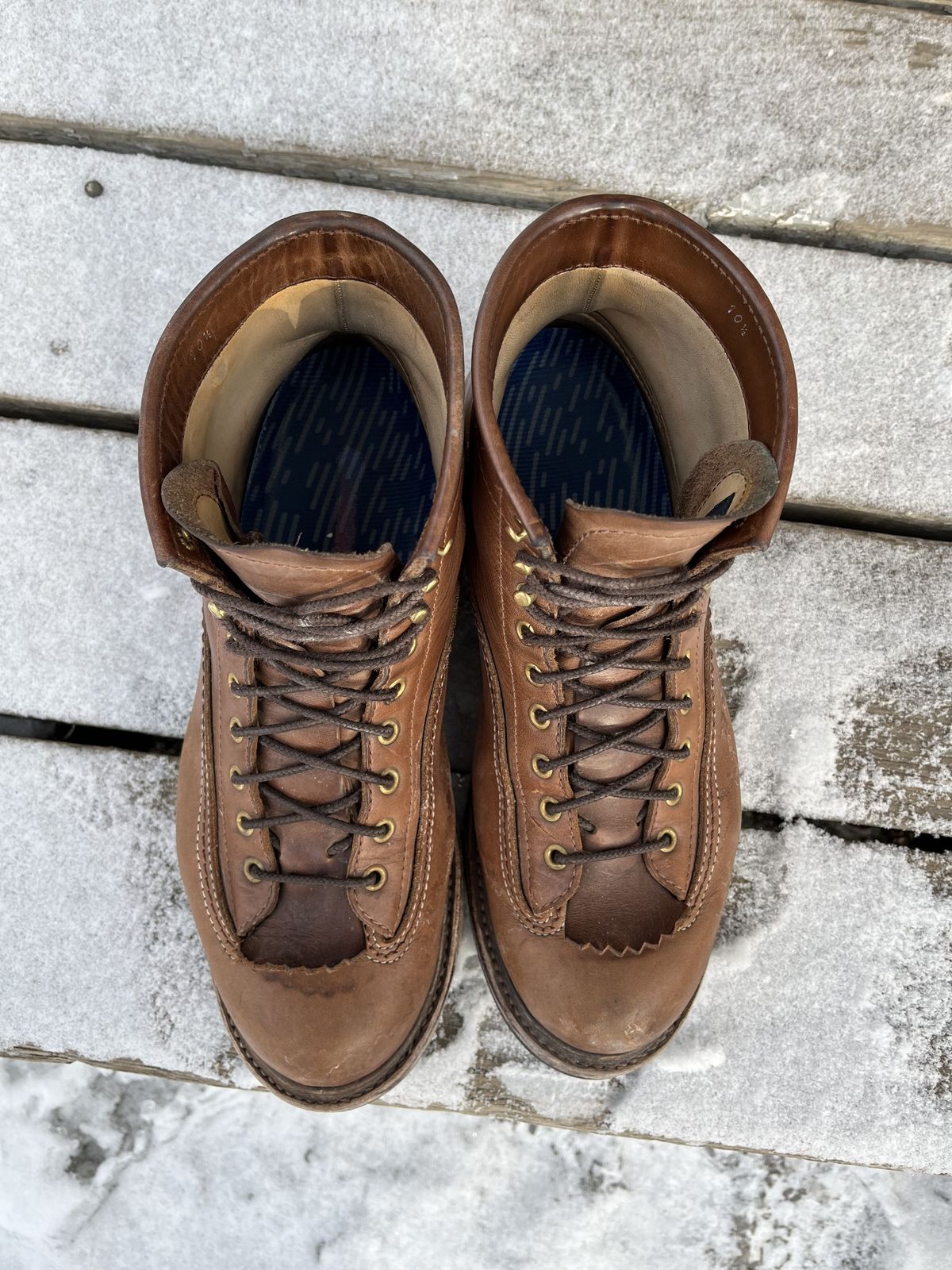 Photo by patinathunderdome on March 4, 2022 of the John Lofgren Donkey Puncher Boots in Horween Natural Bison.