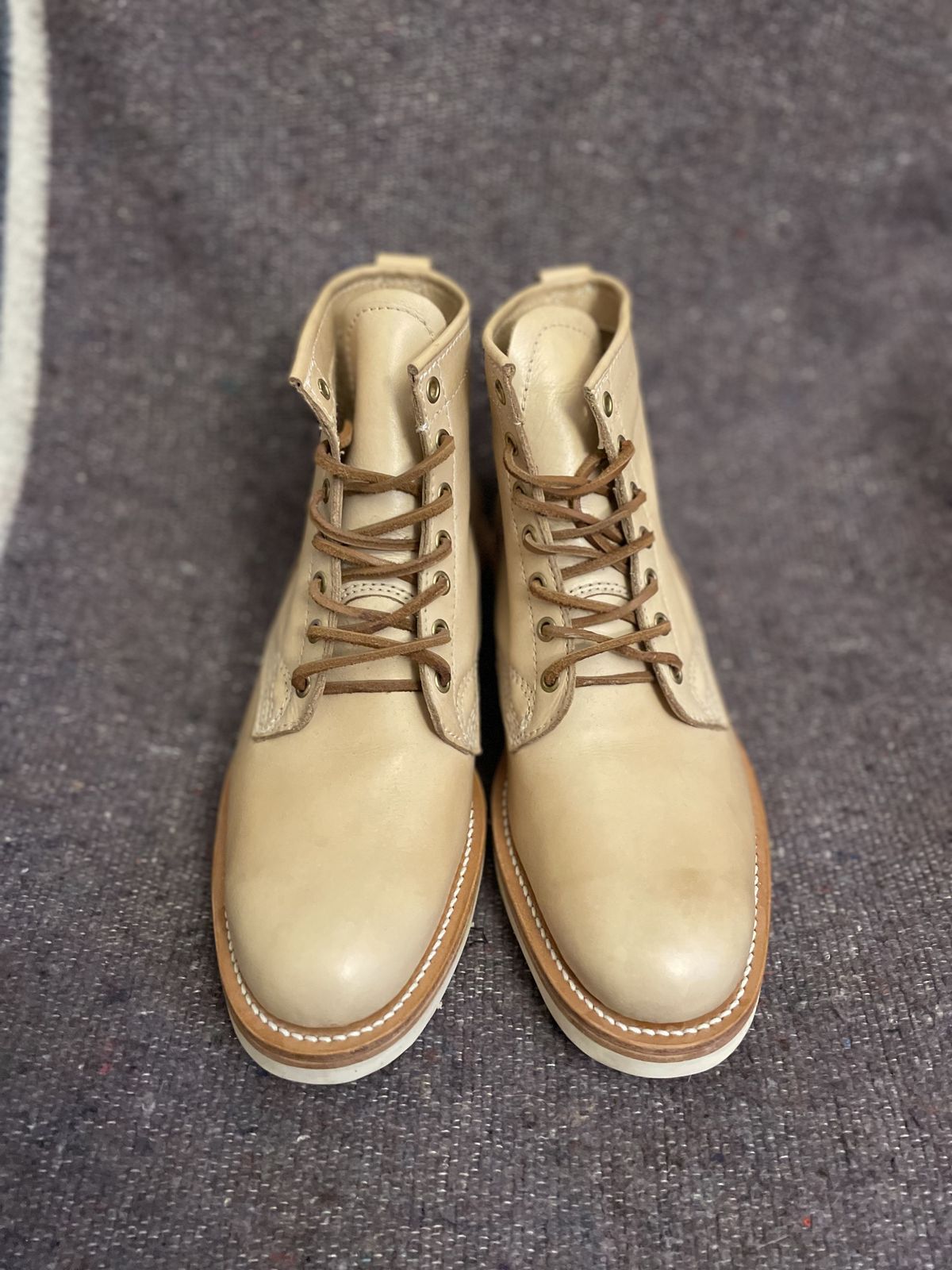 Photo by patinathunderdome on November 4, 2021 of the Self-Made Service Boot in Unknown Natural Veg Tan.