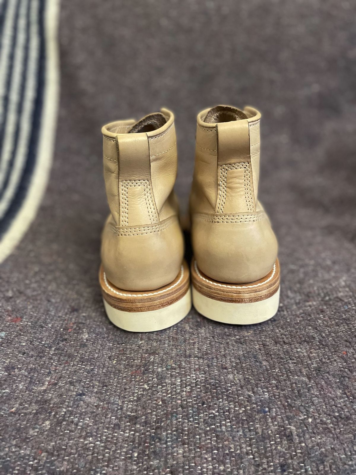 Photo by patinathunderdome on November 4, 2021 of the Self-Made Service Boot in Unknown Natural Veg Tan.
