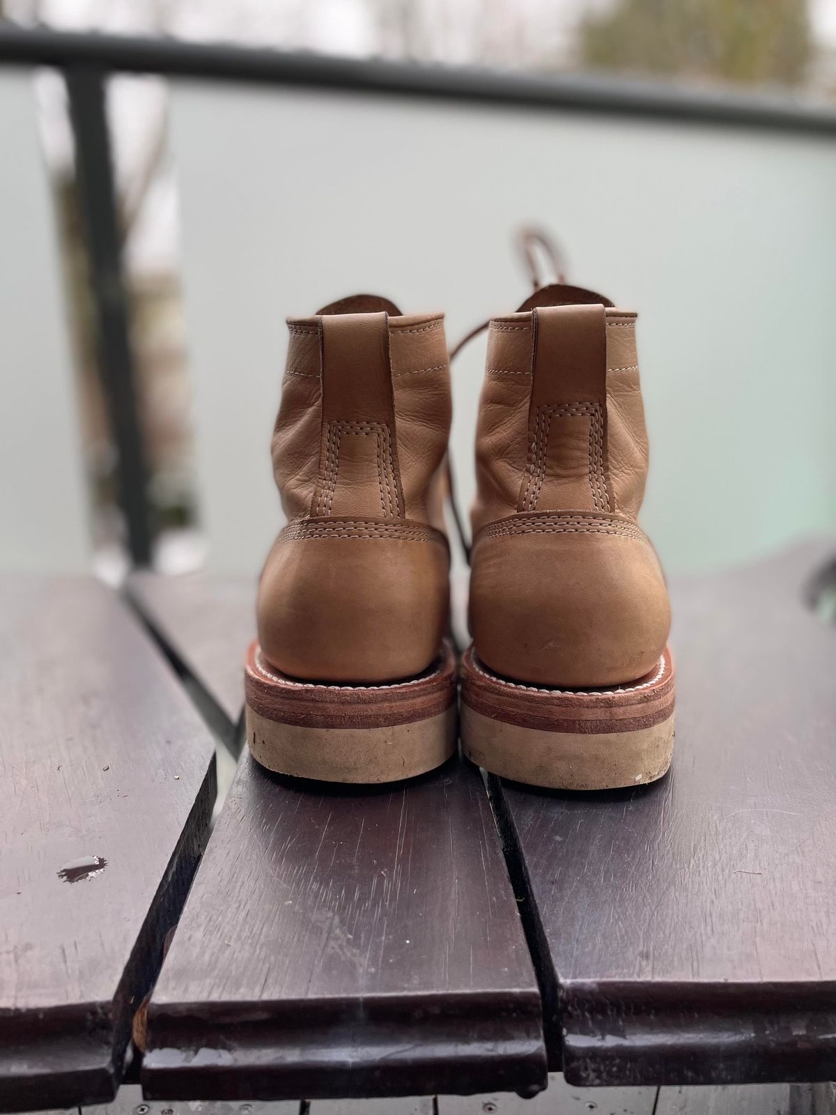 Photo by patinathunderdome on January 3, 2022 of the Self-Made Service Boot in Unknown Natural Veg Tan.
