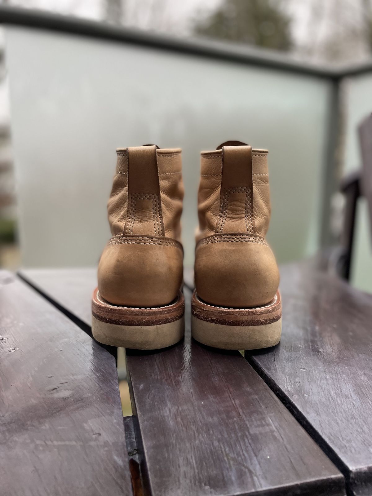 Photo by patinathunderdome on February 4, 2022 of the Self-Made Service Boot in Unknown Natural Veg Tan.