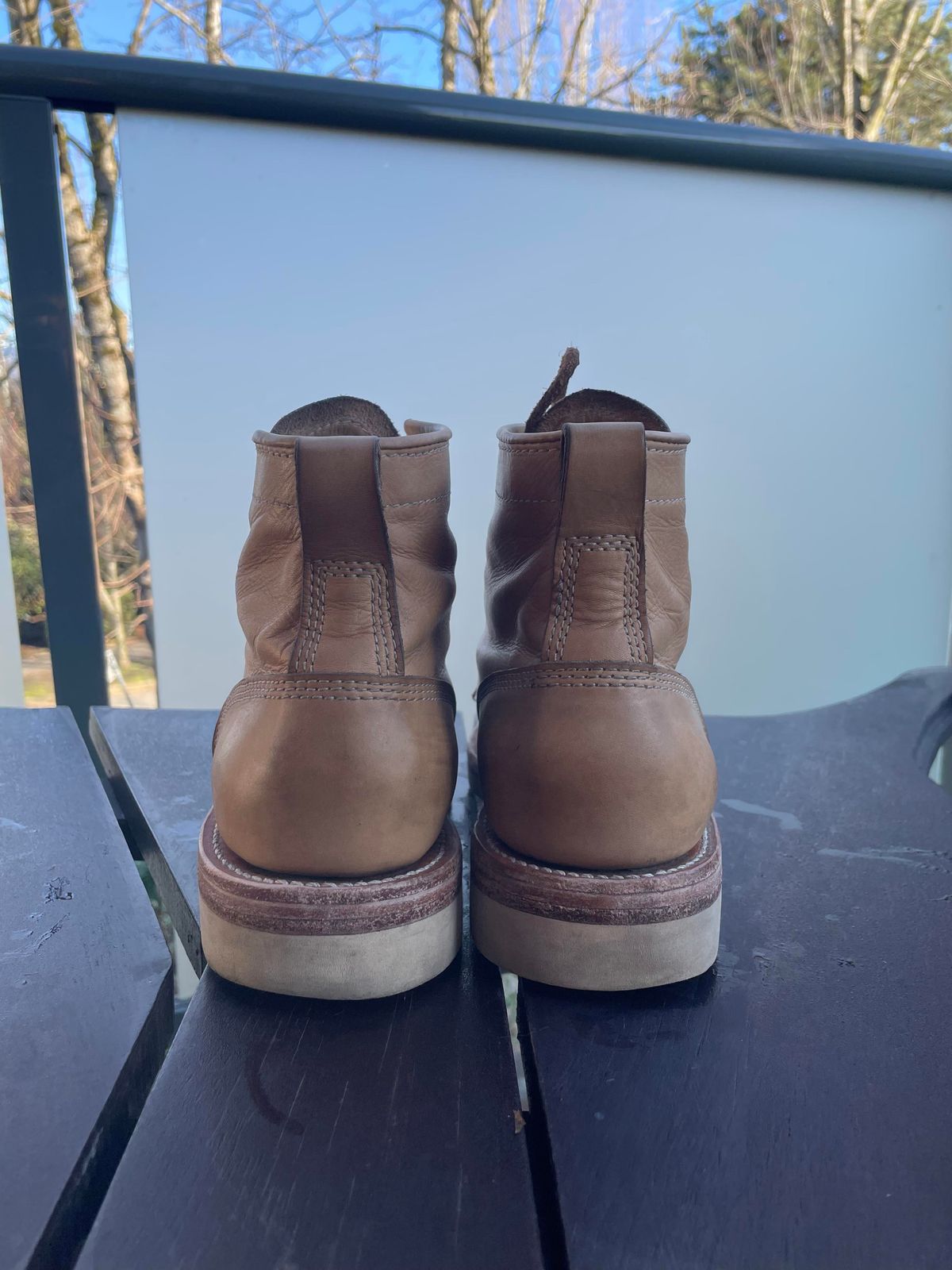 Photo by patinathunderdome on March 6, 2022 of the Self-Made Service Boot in Unknown Natural Veg Tan.