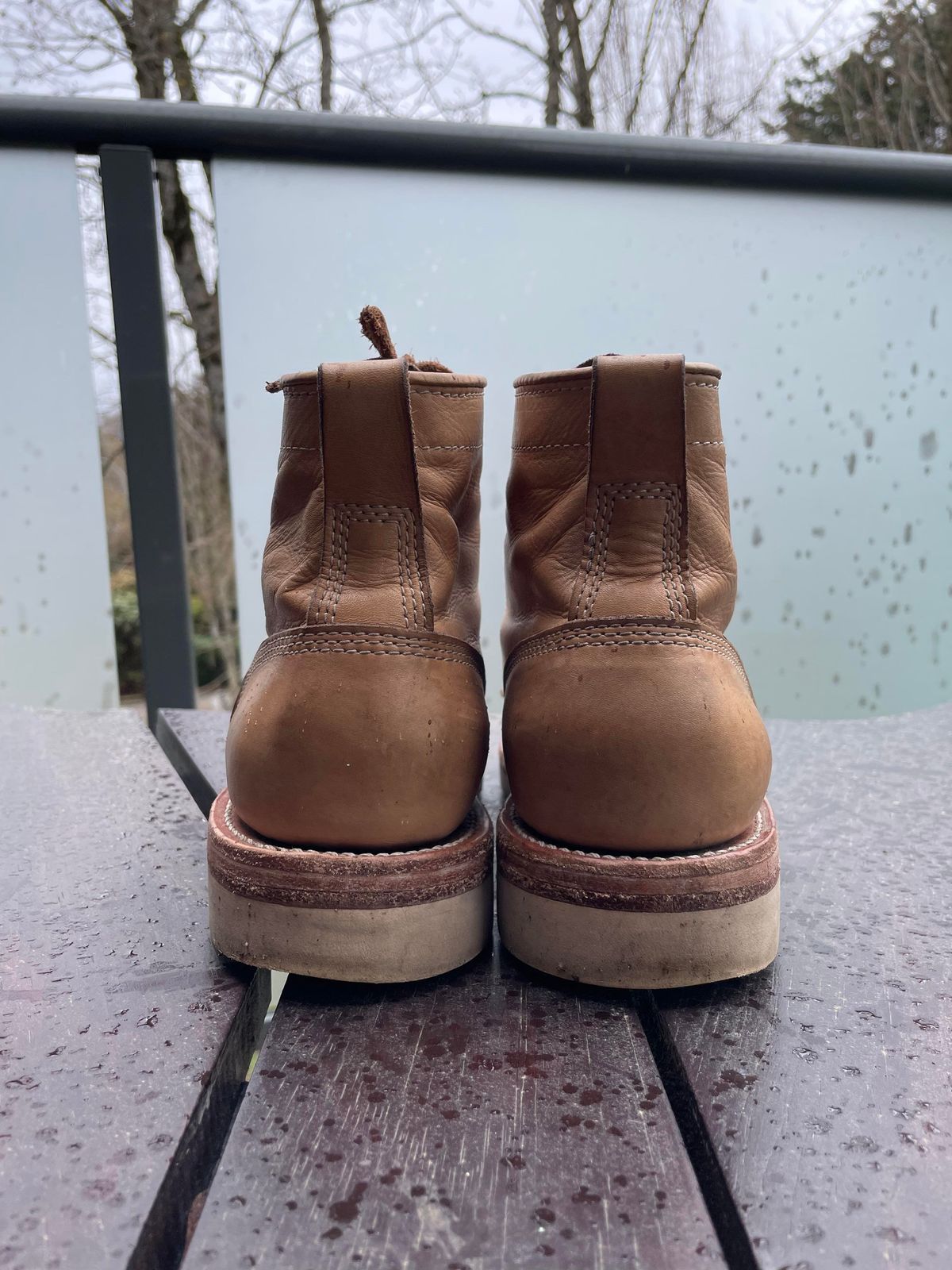 Photo by patinathunderdome on April 4, 2022 of the Self-Made Service Boot in Unknown Natural Veg Tan.