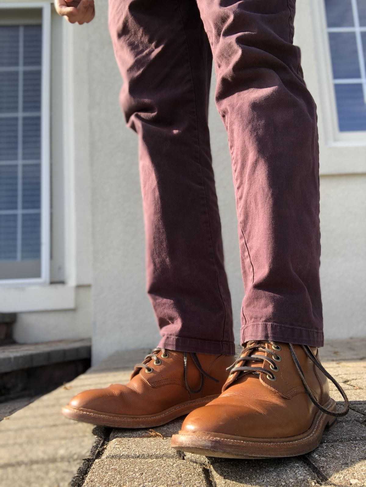 Photo by patinathunderdome on November 3, 2021 of the Grant Stone Diesel Boot in Badalassi Carlo Saddle Tan Minerva.