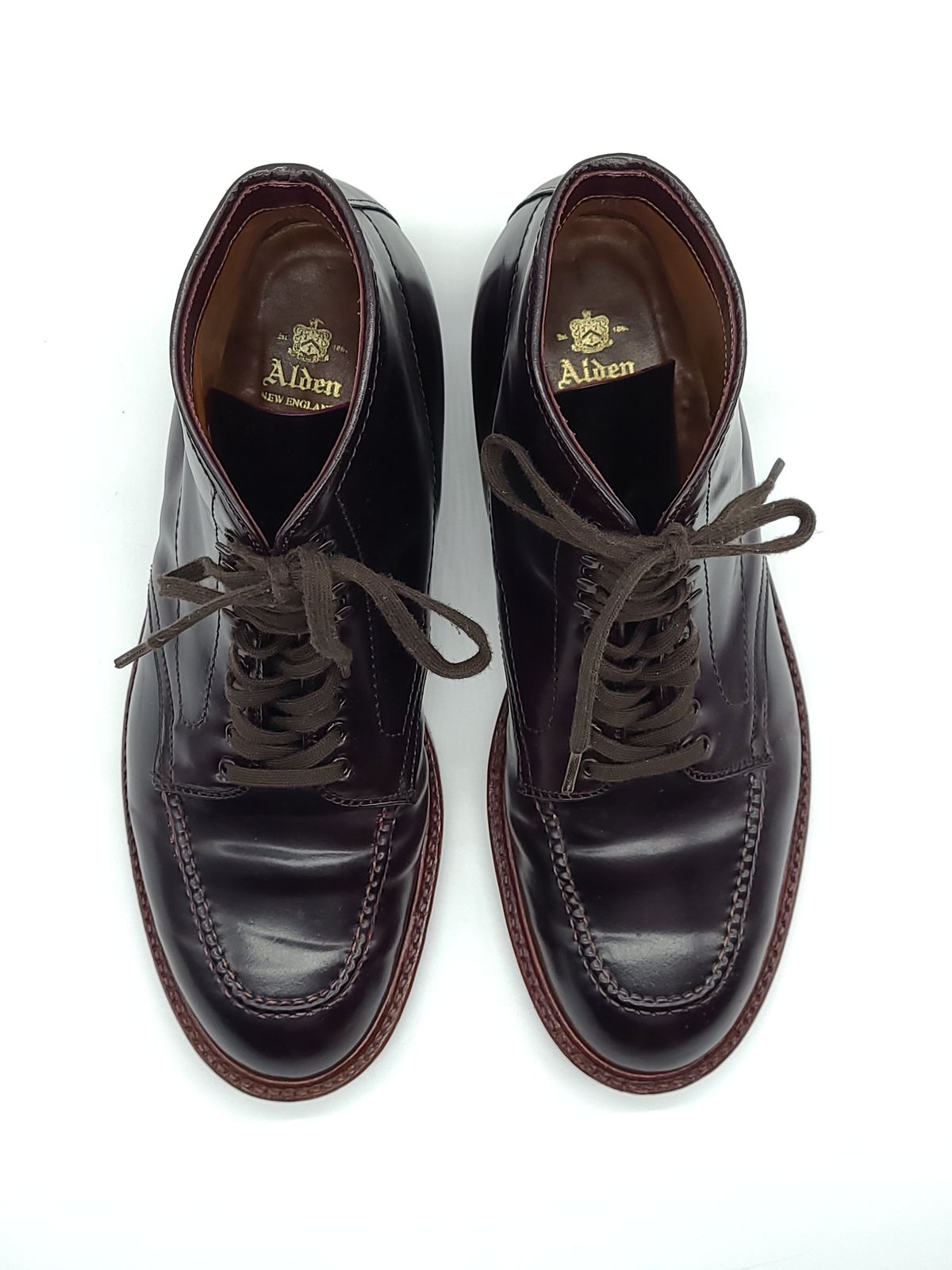 Photo by patinathunderdome on December 6, 2021 of the Alden Indy Boot in Horween Color 8 Shell Cordovan.