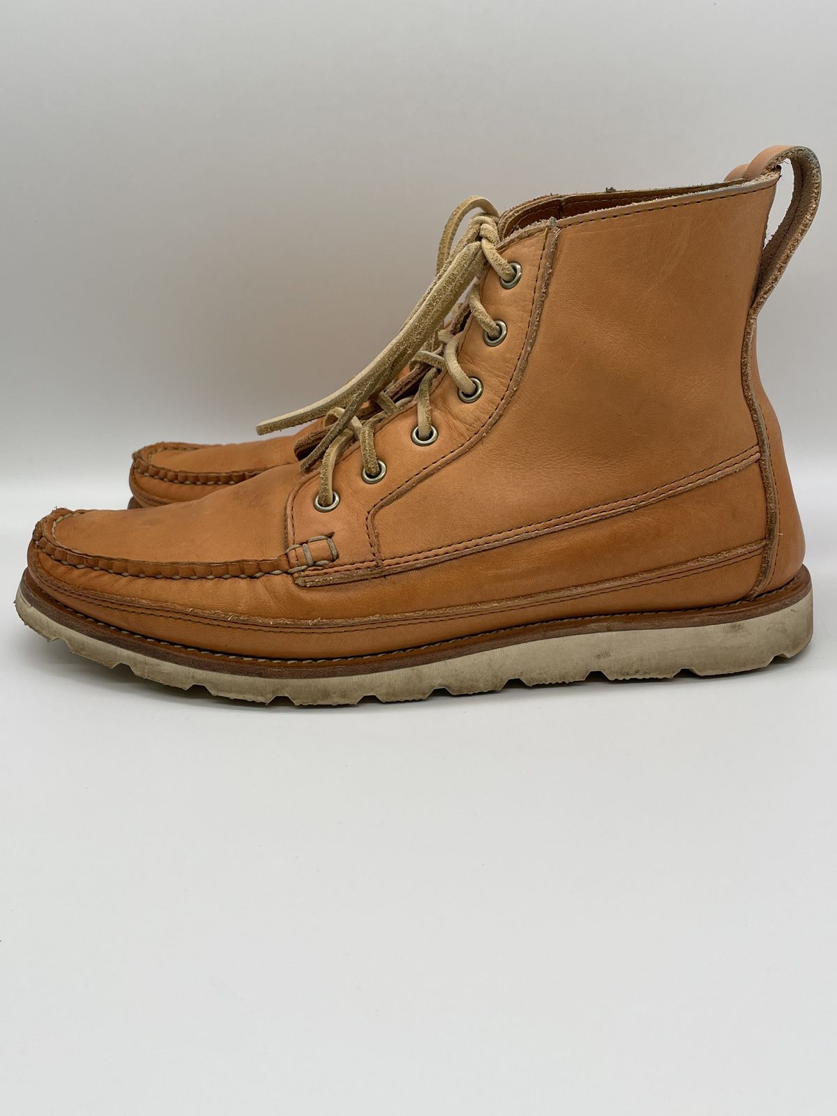 Photo by patinathunderdome on November 3, 2021 of the Rancourt & Co. Harrison Boot Redux in Horween Natural Essex.