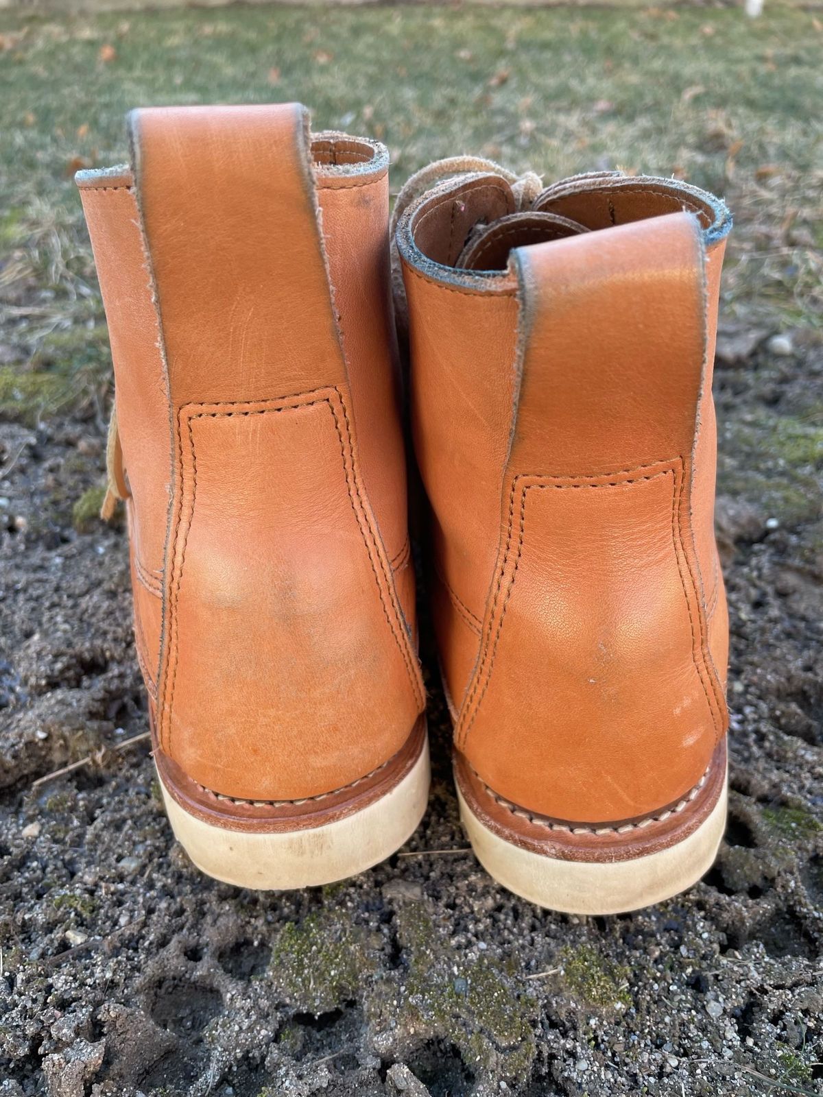 Photo by patinathunderdome on January 4, 2022 of the Rancourt & Co. Harrison Boot Redux in Horween Natural Essex.