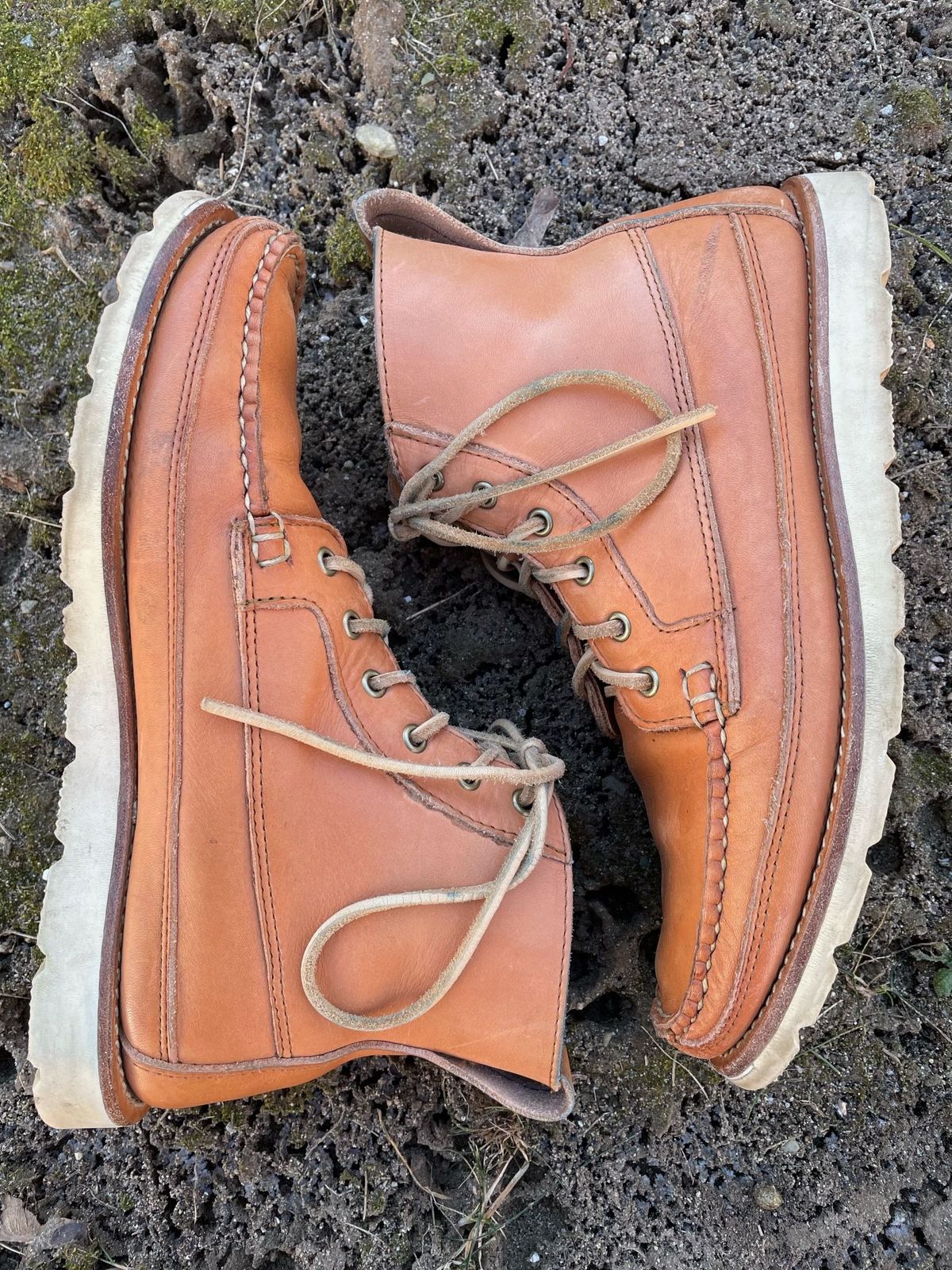 Photo by patinathunderdome on January 4, 2022 of the Rancourt & Co. Harrison Boot Redux in Horween Natural Essex.