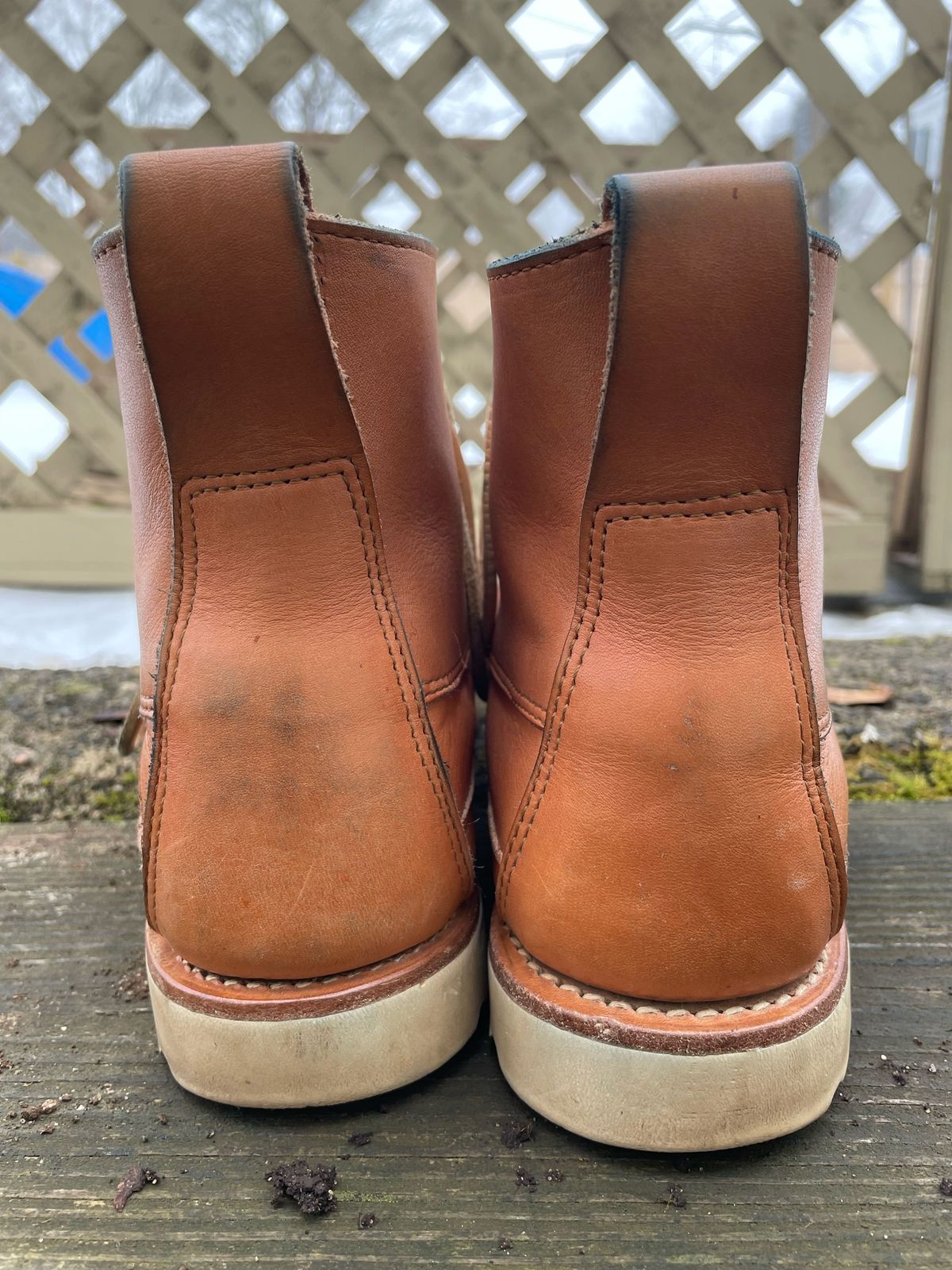 Photo by patinathunderdome on February 3, 2022 of the Rancourt & Co. Harrison Boot Redux in Horween Natural Essex.