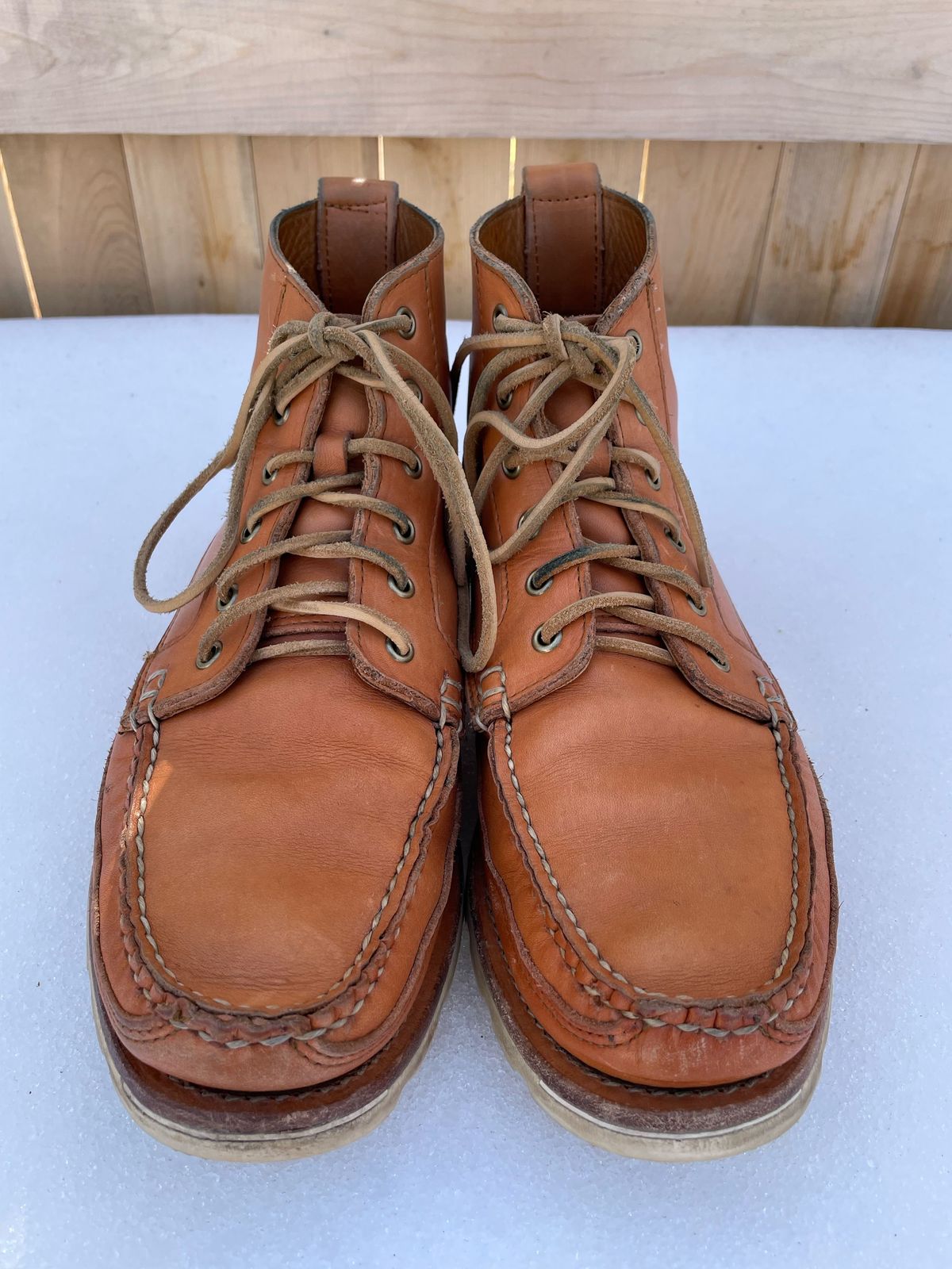 Photo by patinathunderdome on March 2, 2022 of the Rancourt & Co. Harrison Boot Redux in Horween Natural Essex.