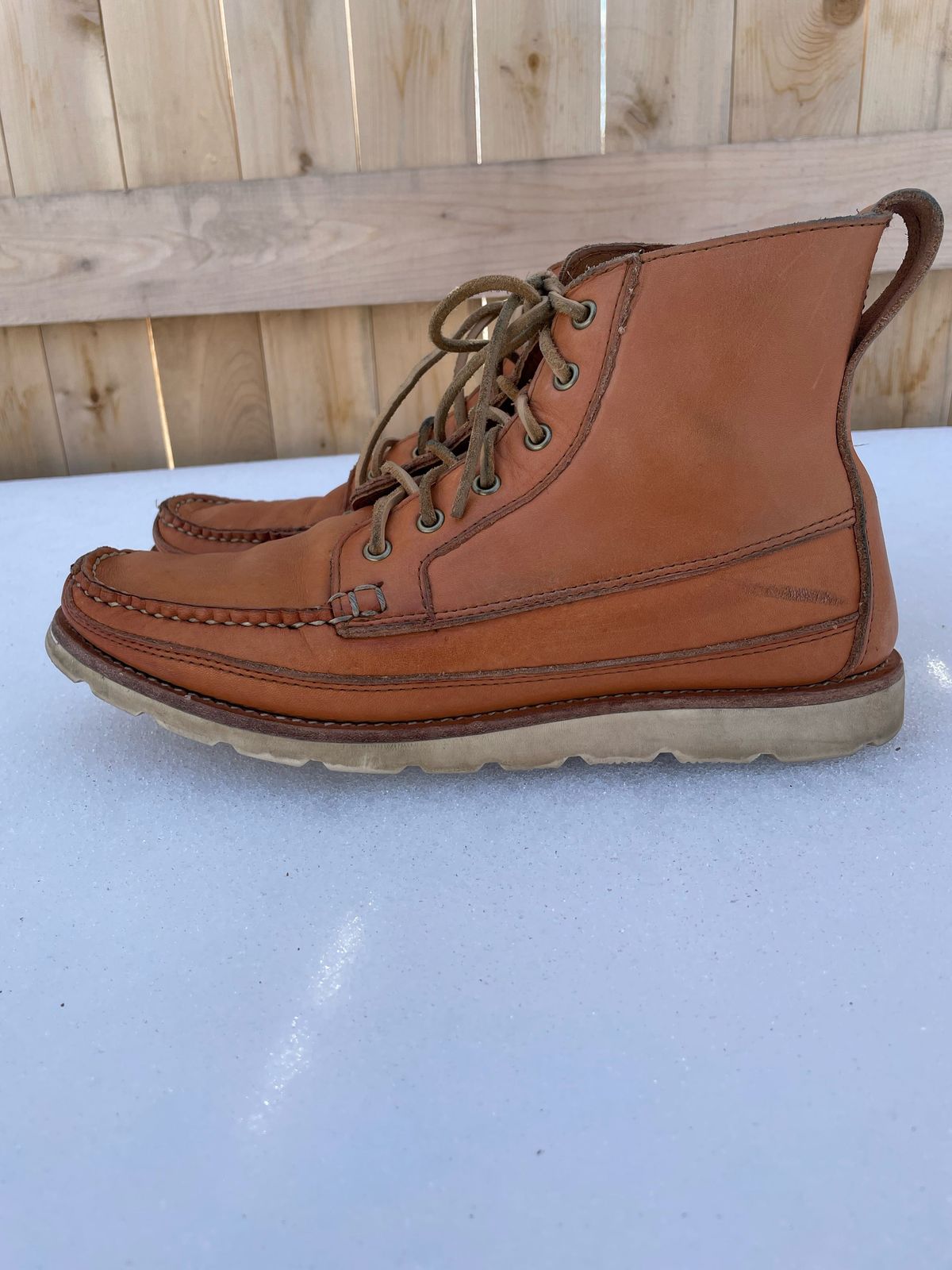 Photo by patinathunderdome on March 2, 2022 of the Rancourt & Co. Harrison Boot Redux in Horween Natural Essex.