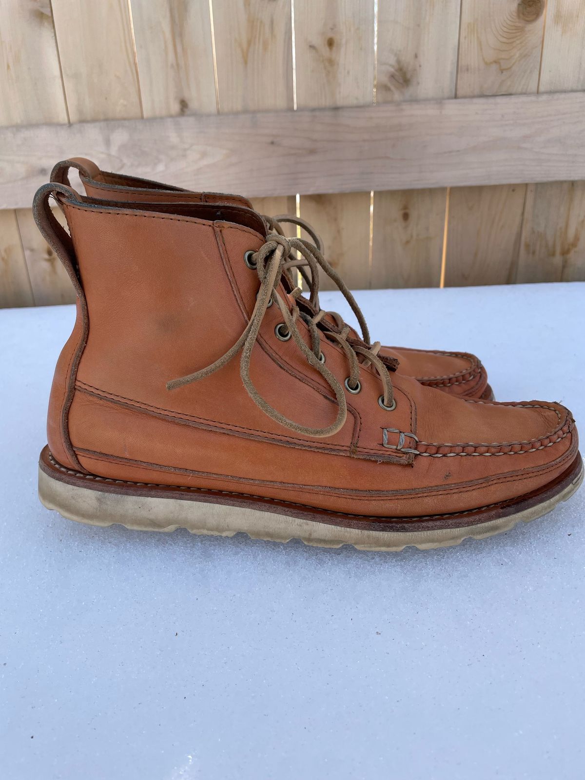 Photo by patinathunderdome on March 2, 2022 of the Rancourt & Co. Harrison Boot Redux in Horween Natural Essex.