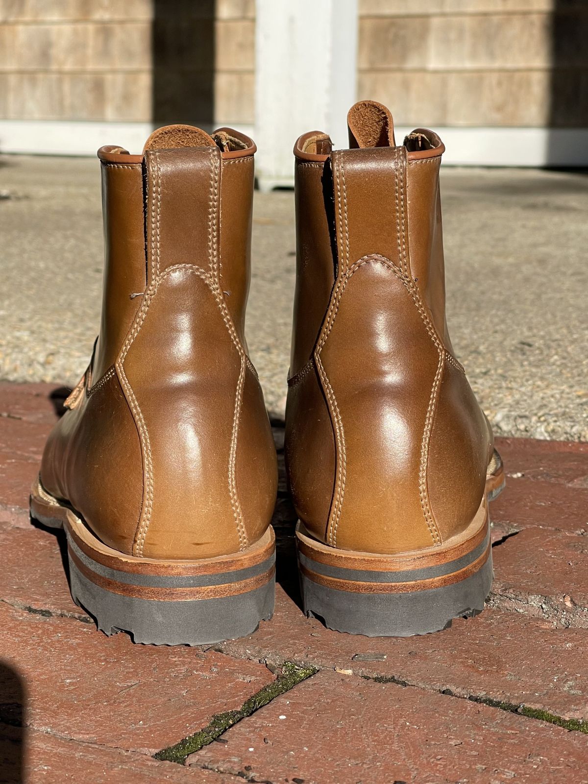 Photo by patinathunderdome on October 1, 2021 of the Viberg Country Boot in Horween Bourbon Shell Cordovan.