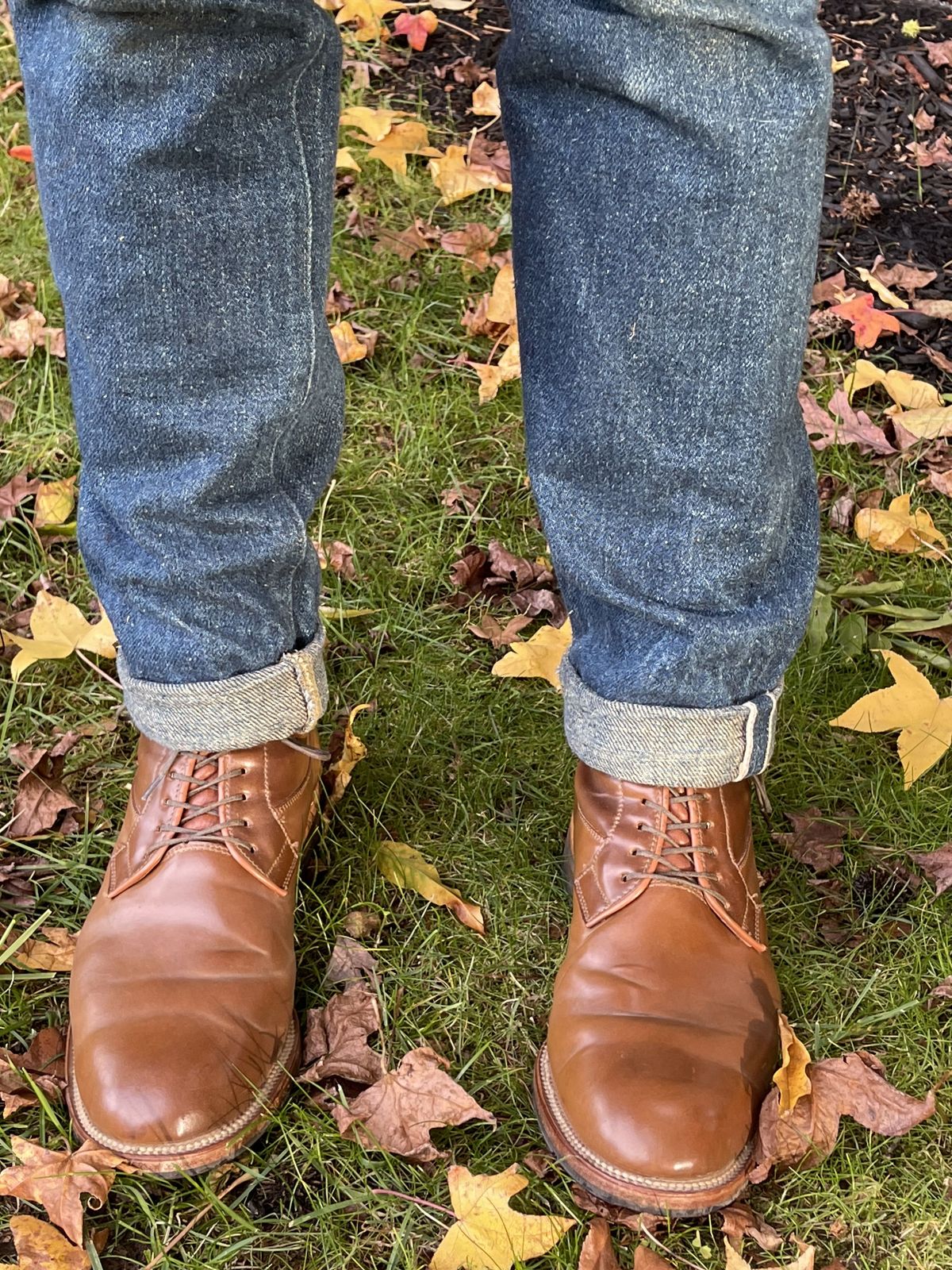 Photo by patinathunderdome on November 2, 2021 of the Viberg Country Boot in Horween Bourbon Shell Cordovan.