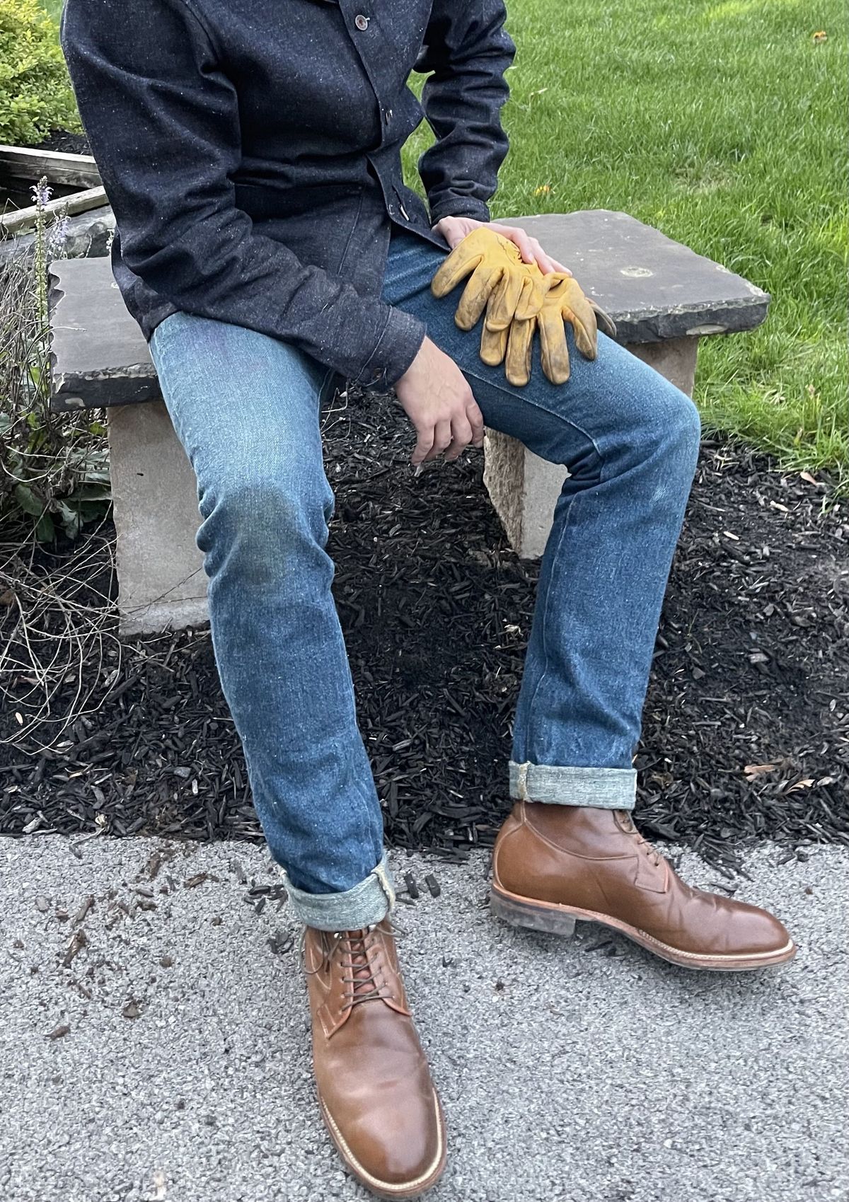 Photo by patinathunderdome on November 2, 2021 of the Viberg Country Boot in Horween Bourbon Shell Cordovan.