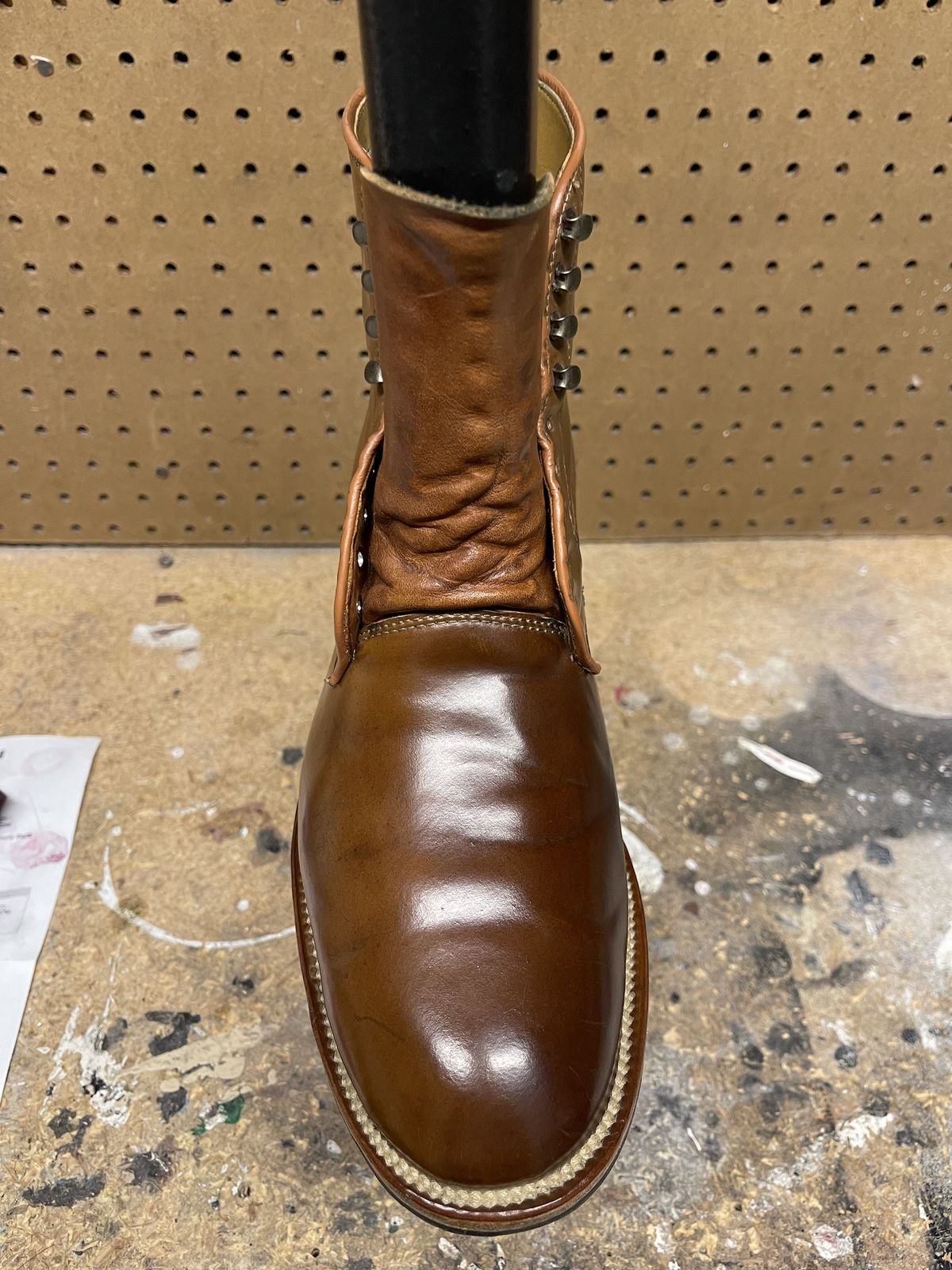 Photo by patinathunderdome on December 4, 2021 of the Viberg Country Boot in Horween Bourbon Shell Cordovan.