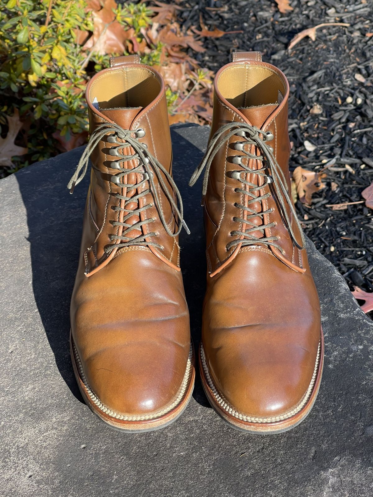 Photo by patinathunderdome on December 4, 2021 of the Viberg Country Boot in Horween Bourbon Shell Cordovan.