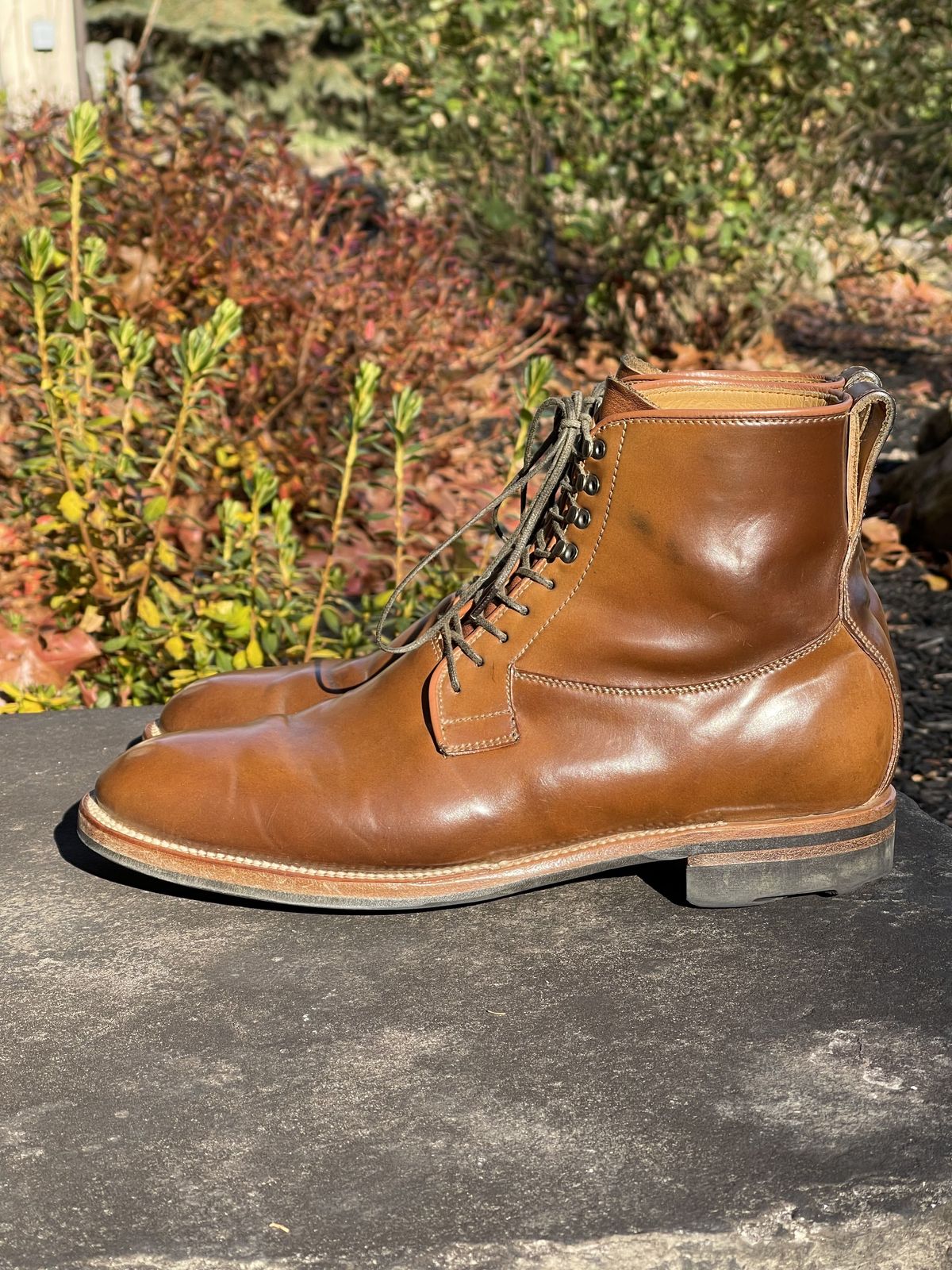 Photo by patinathunderdome on December 4, 2021 of the Viberg Country Boot in Horween Bourbon Shell Cordovan.
