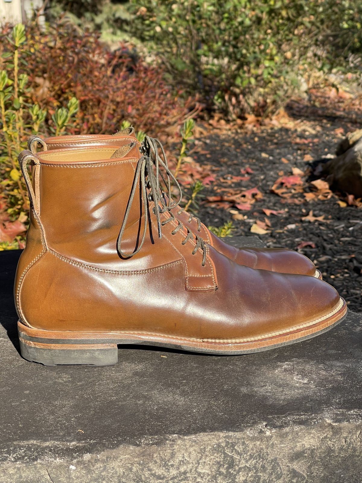 Photo by patinathunderdome on December 4, 2021 of the Viberg Country Boot in Horween Bourbon Shell Cordovan.