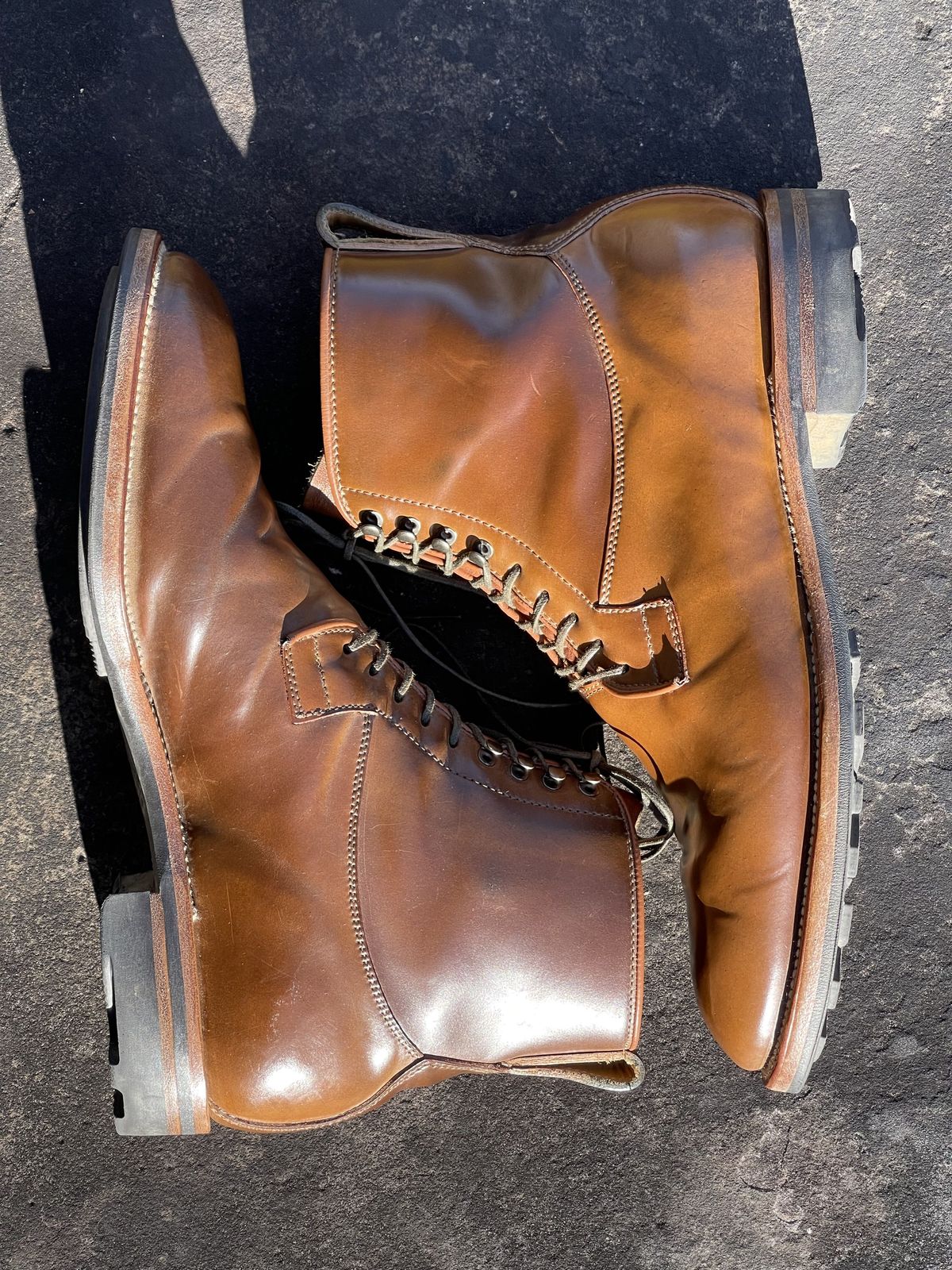 Photo by patinathunderdome on December 4, 2021 of the Viberg Country Boot in Horween Bourbon Shell Cordovan.