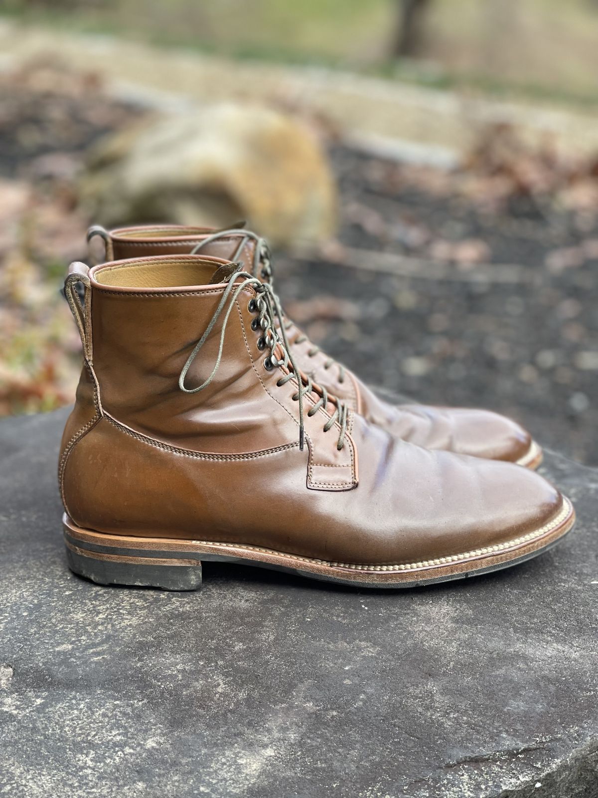Photo by patinathunderdome on January 3, 2022 of the Viberg Country Boot in Horween Bourbon Shell Cordovan.
