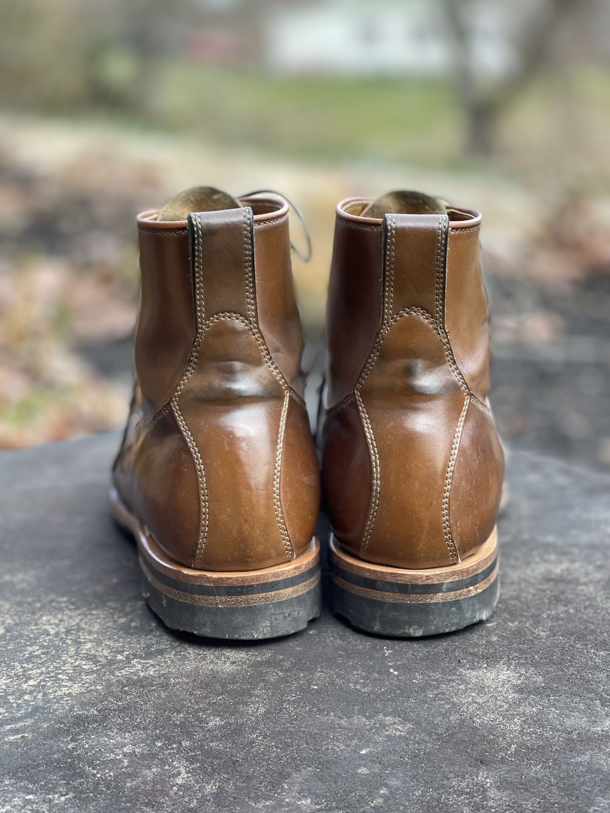 Photo by patinathunderdome on January 3, 2022 of the Viberg Country Boot in Horween Bourbon Shell Cordovan.