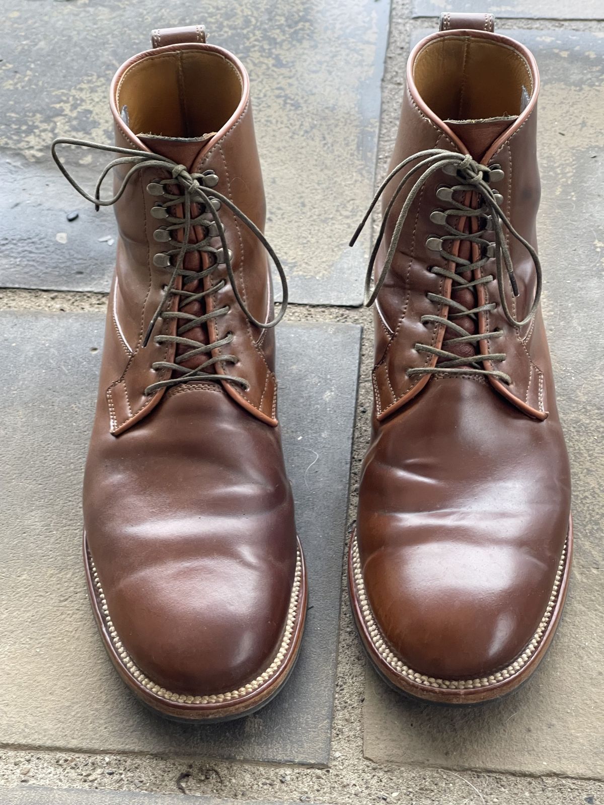Photo by patinathunderdome on February 4, 2022 of the Viberg Country Boot in Horween Bourbon Shell Cordovan.
