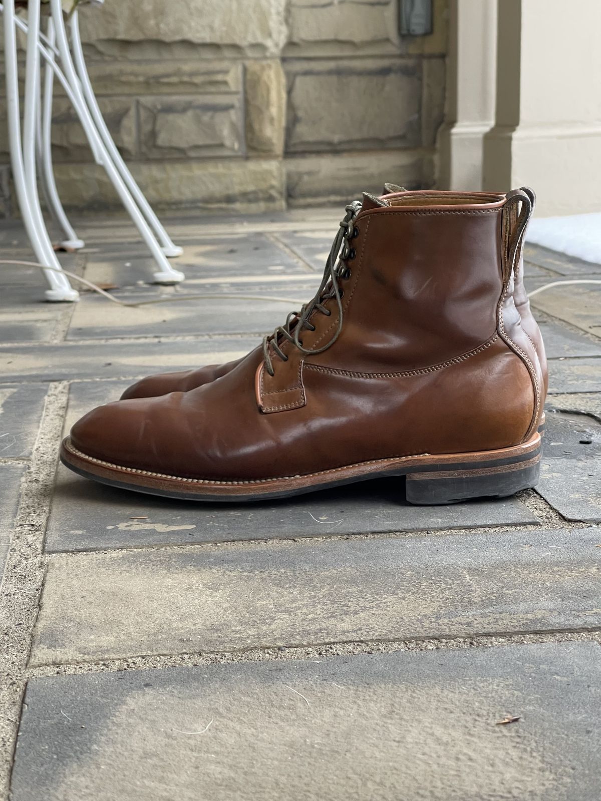 Photo by patinathunderdome on February 4, 2022 of the Viberg Country Boot in Horween Bourbon Shell Cordovan.