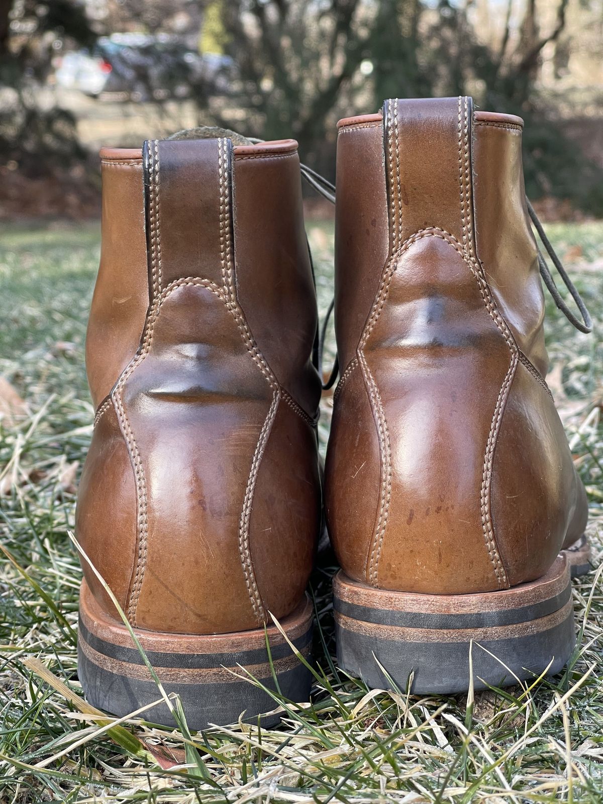 Photo by patinathunderdome on March 4, 2022 of the Viberg Country Boot in Horween Bourbon Shell Cordovan.