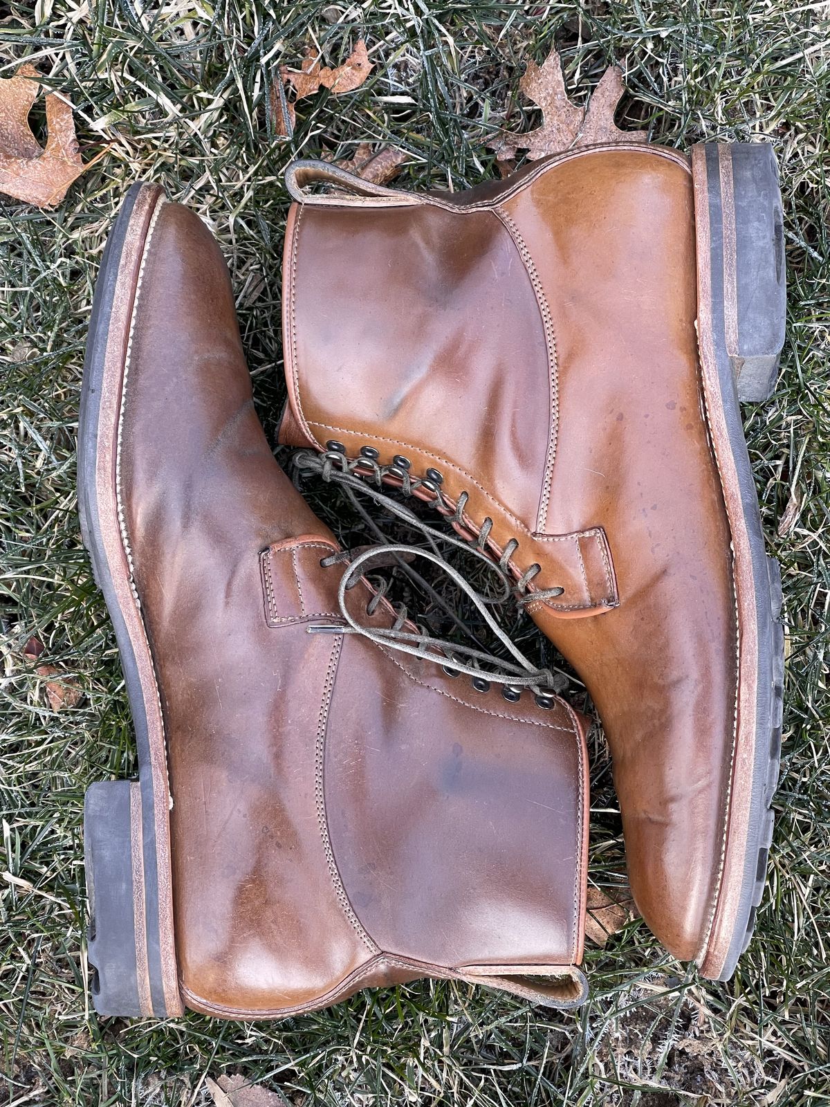 Photo by patinathunderdome on March 4, 2022 of the Viberg Country Boot in Horween Bourbon Shell Cordovan.
