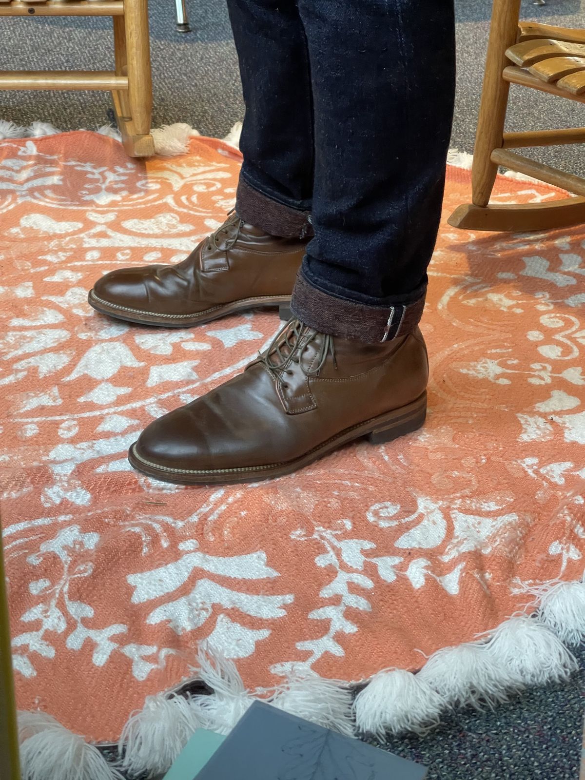 Photo by patinathunderdome on March 4, 2022 of the Viberg Country Boot in Horween Bourbon Shell Cordovan.