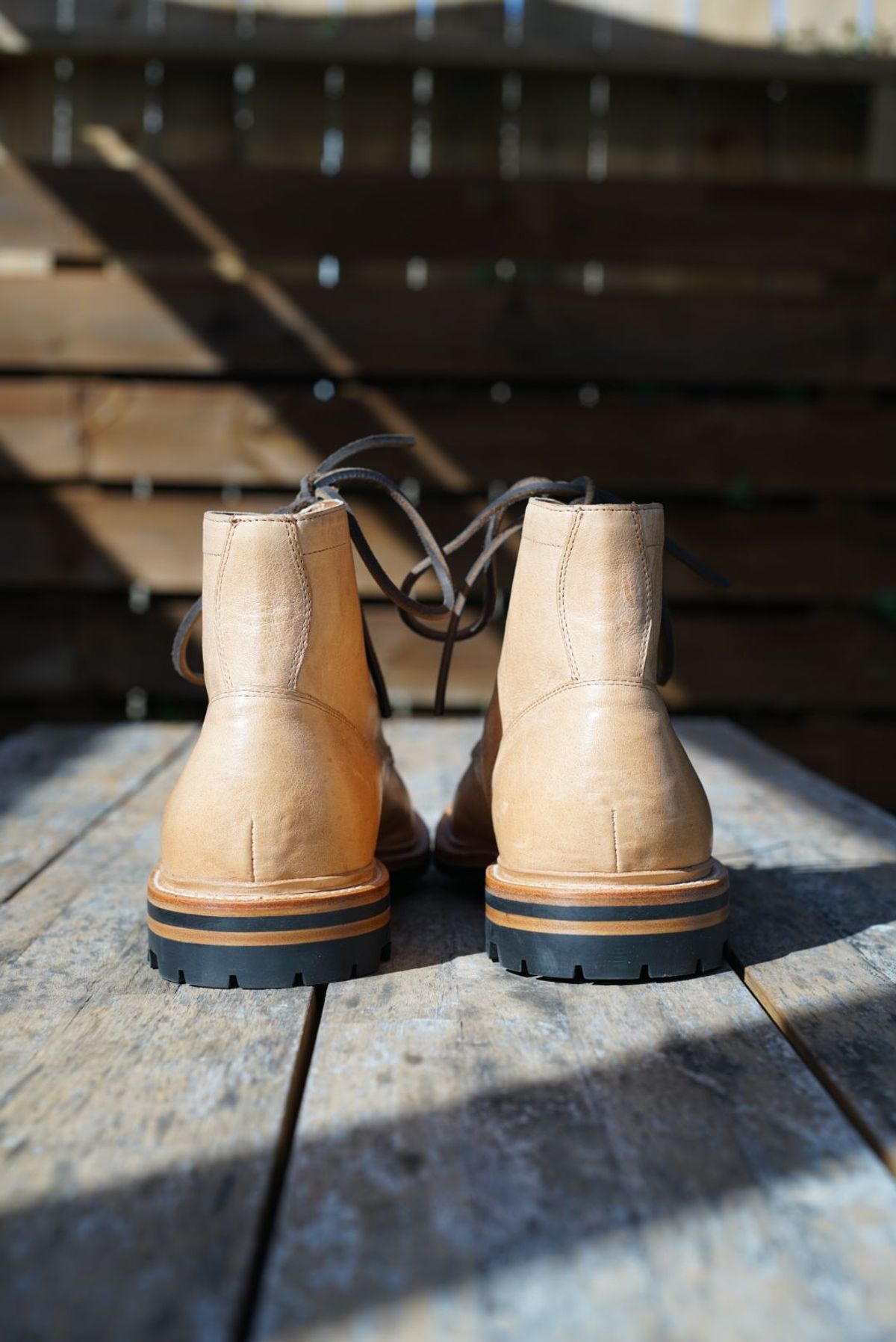 Photo by patinathunderdome on November 1, 2021 of the Grant Stone Ottawa Boot in Incas Natural Kangaroo.