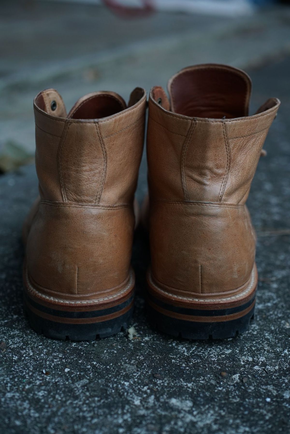 Photo by patinathunderdome on January 5, 2022 of the Grant Stone Ottawa Boot in Incas Natural Kangaroo.
