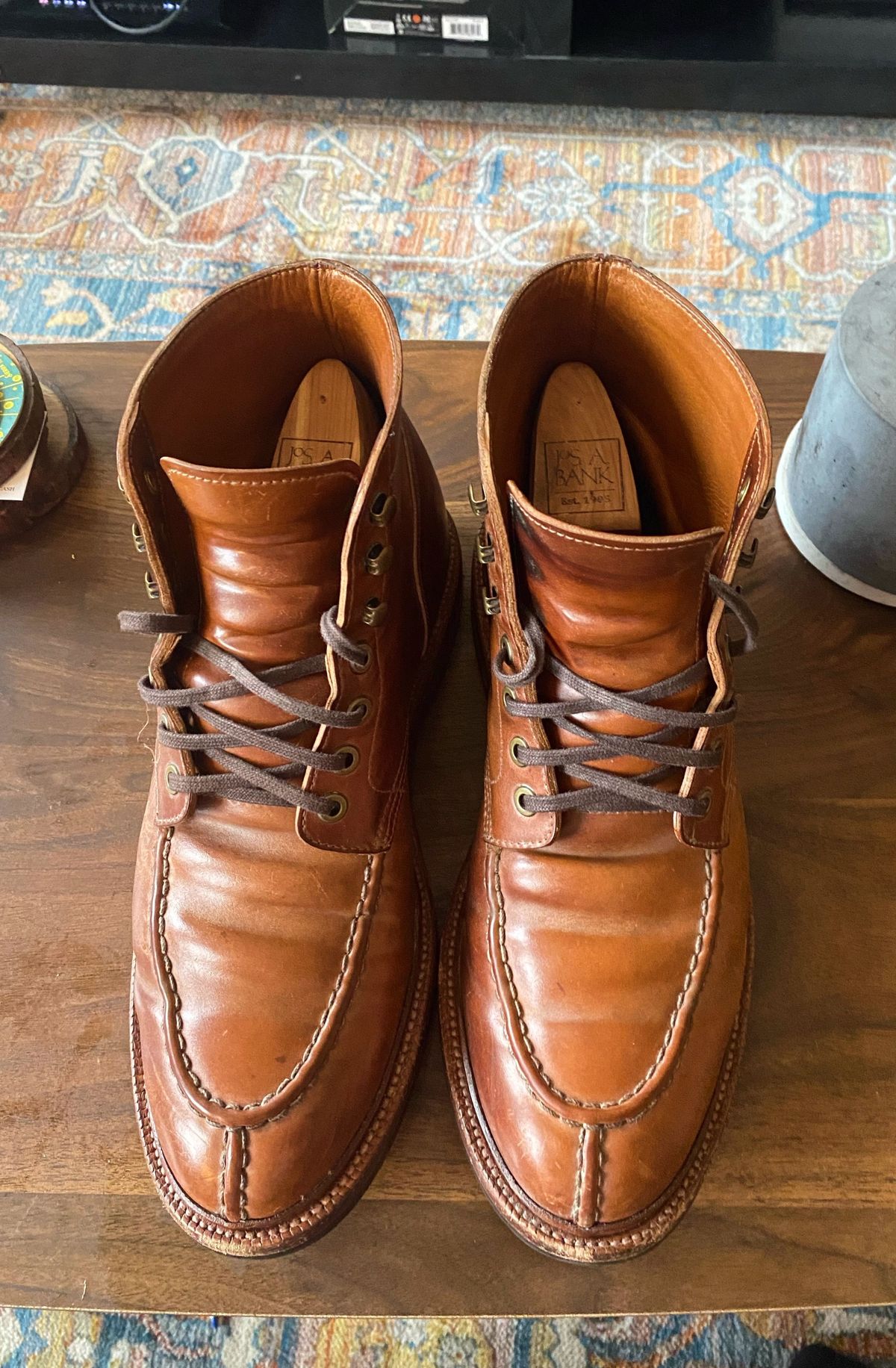 Photo by patinathunderdome on May 7, 2022 of the Grant Stone Ottawa Boot in Horween Honey Glazed Shell Cordovan.