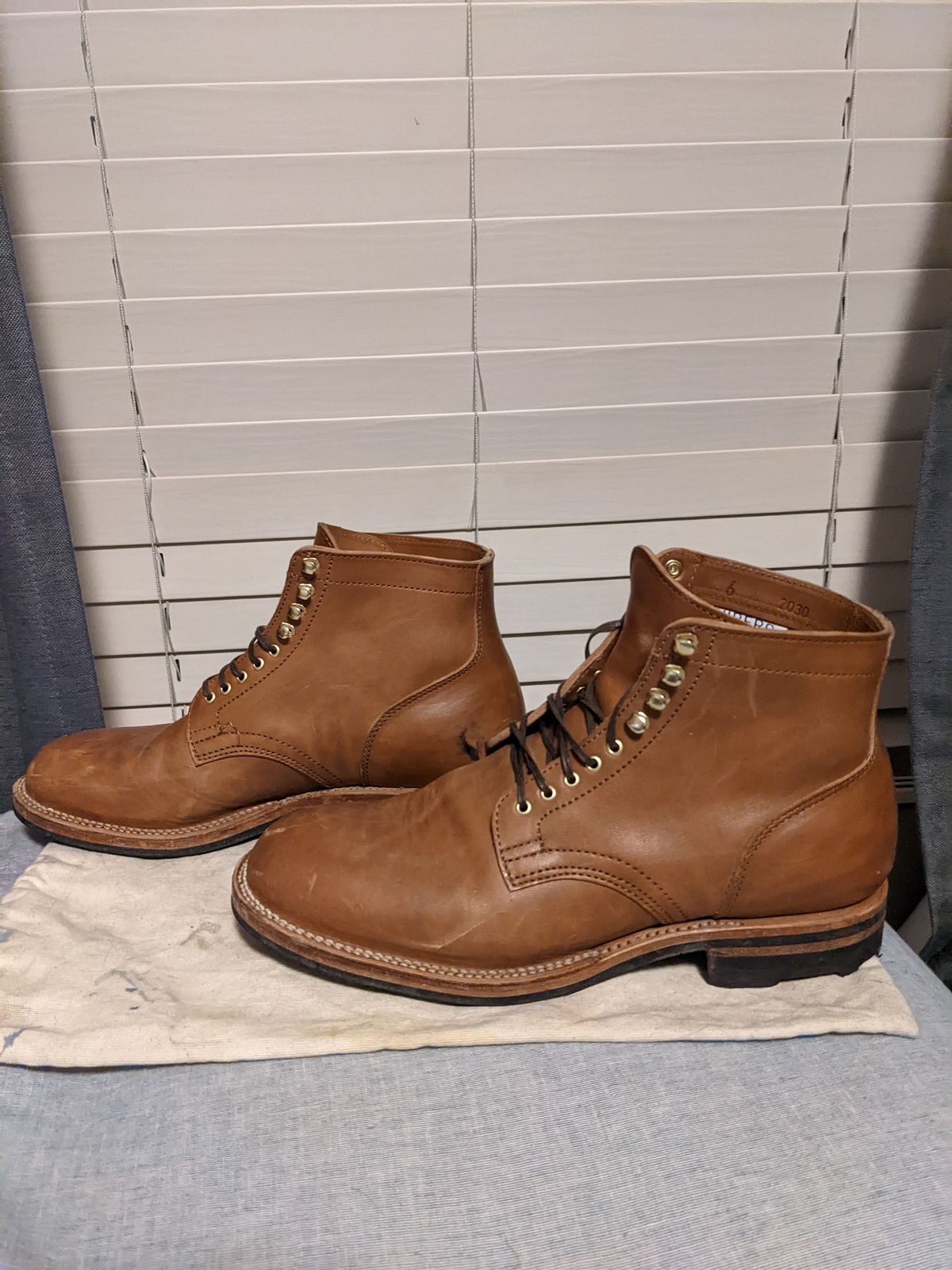 Photo by patinathunderdome on December 6, 2021 of the Viberg Service Boot in Maryam Cuoio Horsebutt.