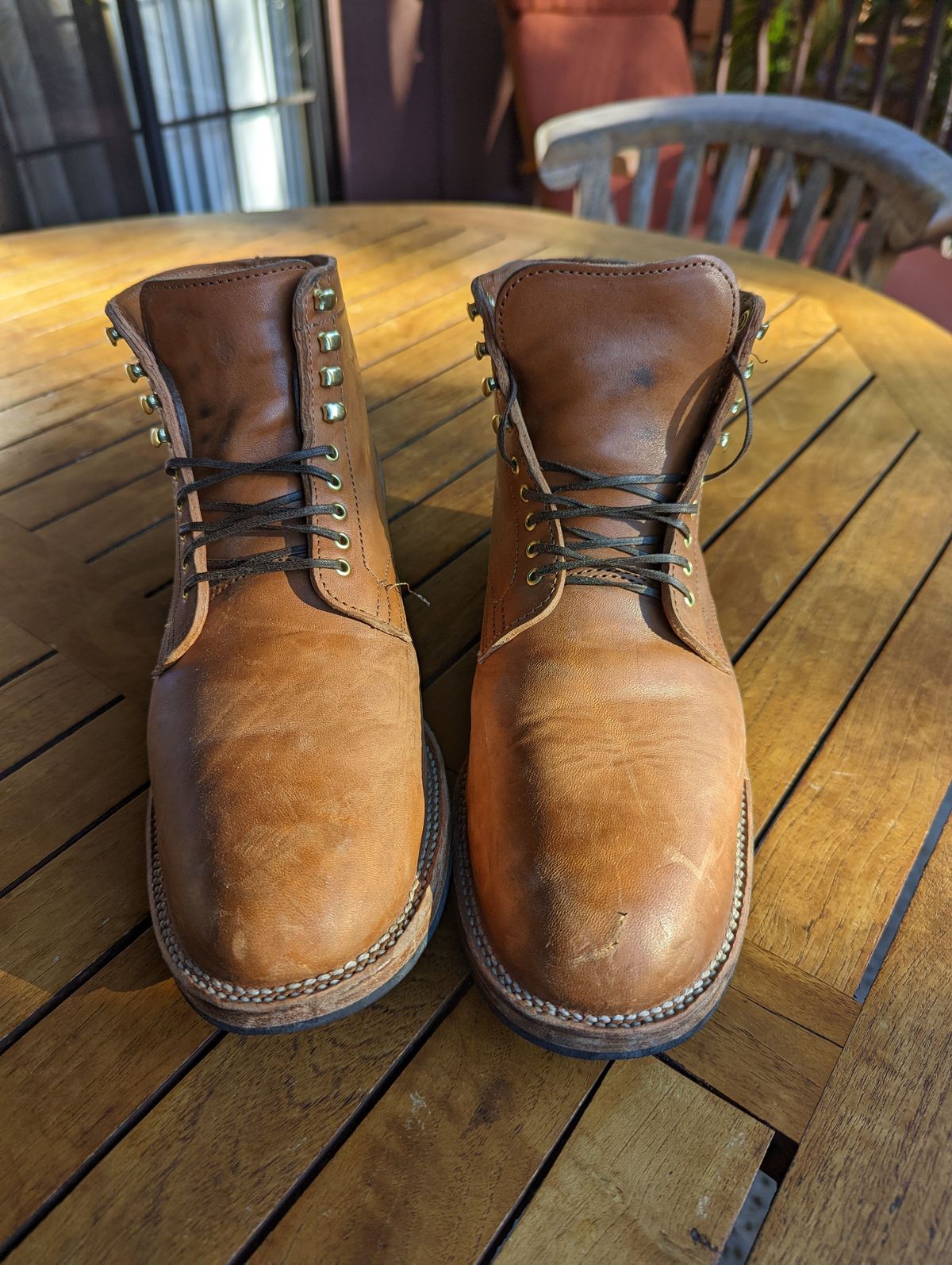 Photo by patinathunderdome on January 6, 2022 of the Viberg Service Boot in Maryam Cuoio Horsebutt.