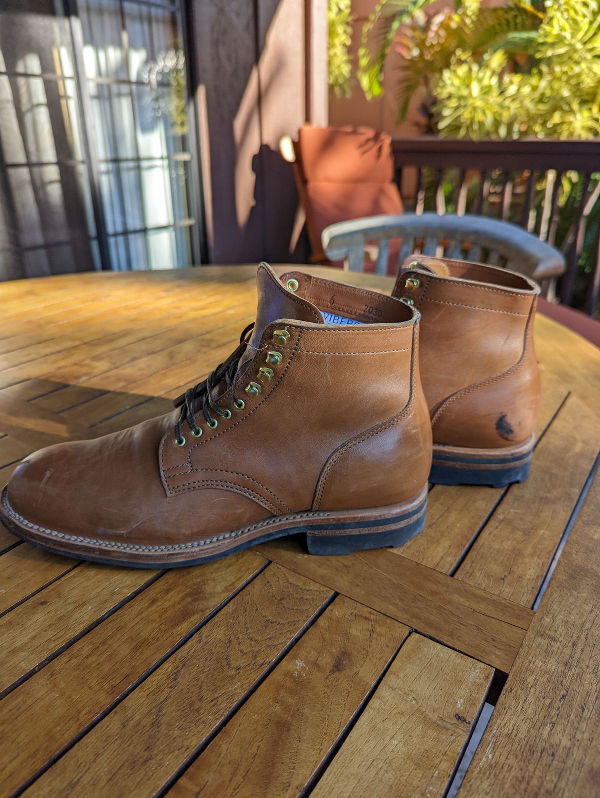 Photo by patinathunderdome on January 6, 2022 of the Viberg Service Boot in Maryam Cuoio Horsebutt.