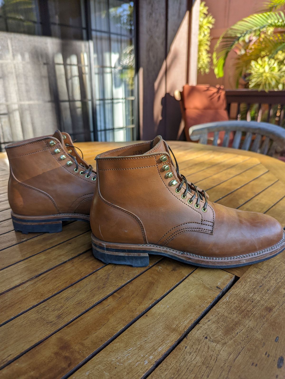 Photo by patinathunderdome on January 6, 2022 of the Viberg Service Boot in Maryam Cuoio Horsebutt.