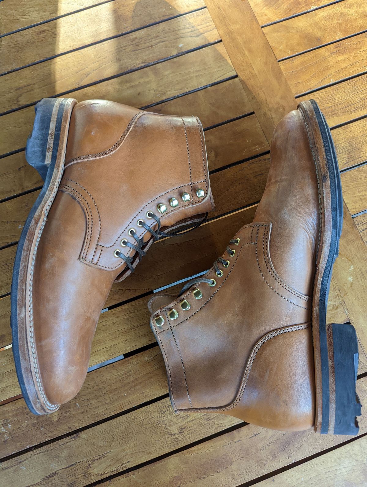 Photo by patinathunderdome on January 6, 2022 of the Viberg Service Boot in Maryam Cuoio Horsebutt.