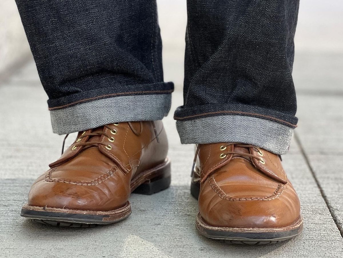 Photo by patinathunderdome on May 4, 2022 of the Alden Indy Boot in Horween Whisky Shell Cordovan.