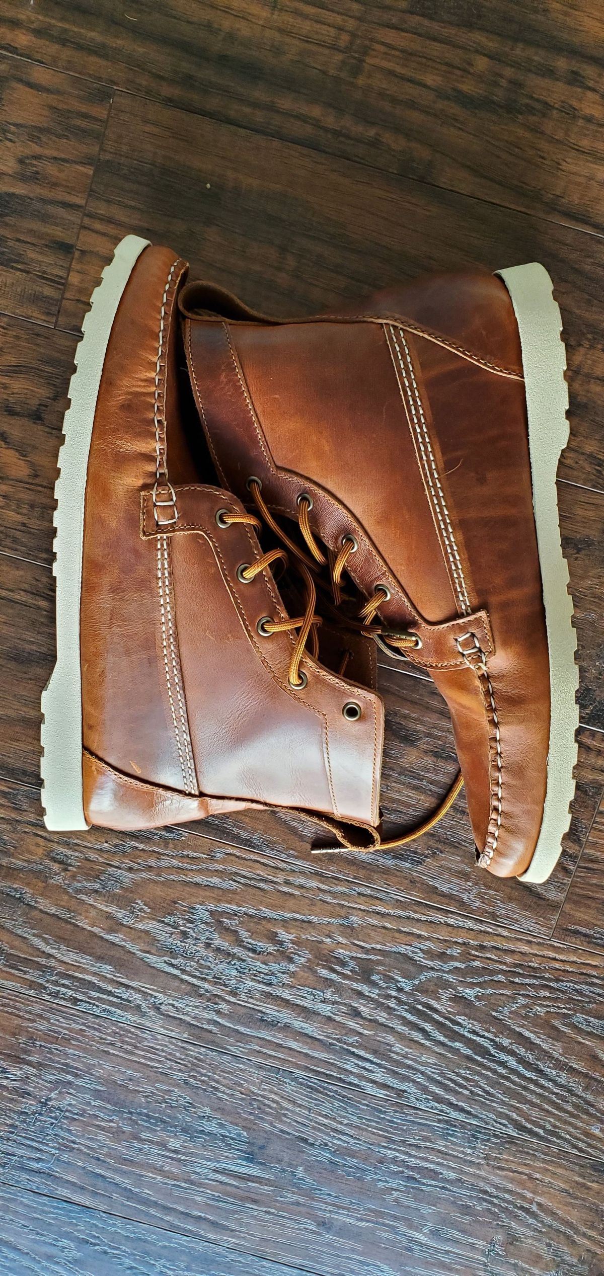 Photo by patinathunderdome on November 4, 2021 of the Quoddy Comfort Lug Boot in Horween Whiskey Predator.