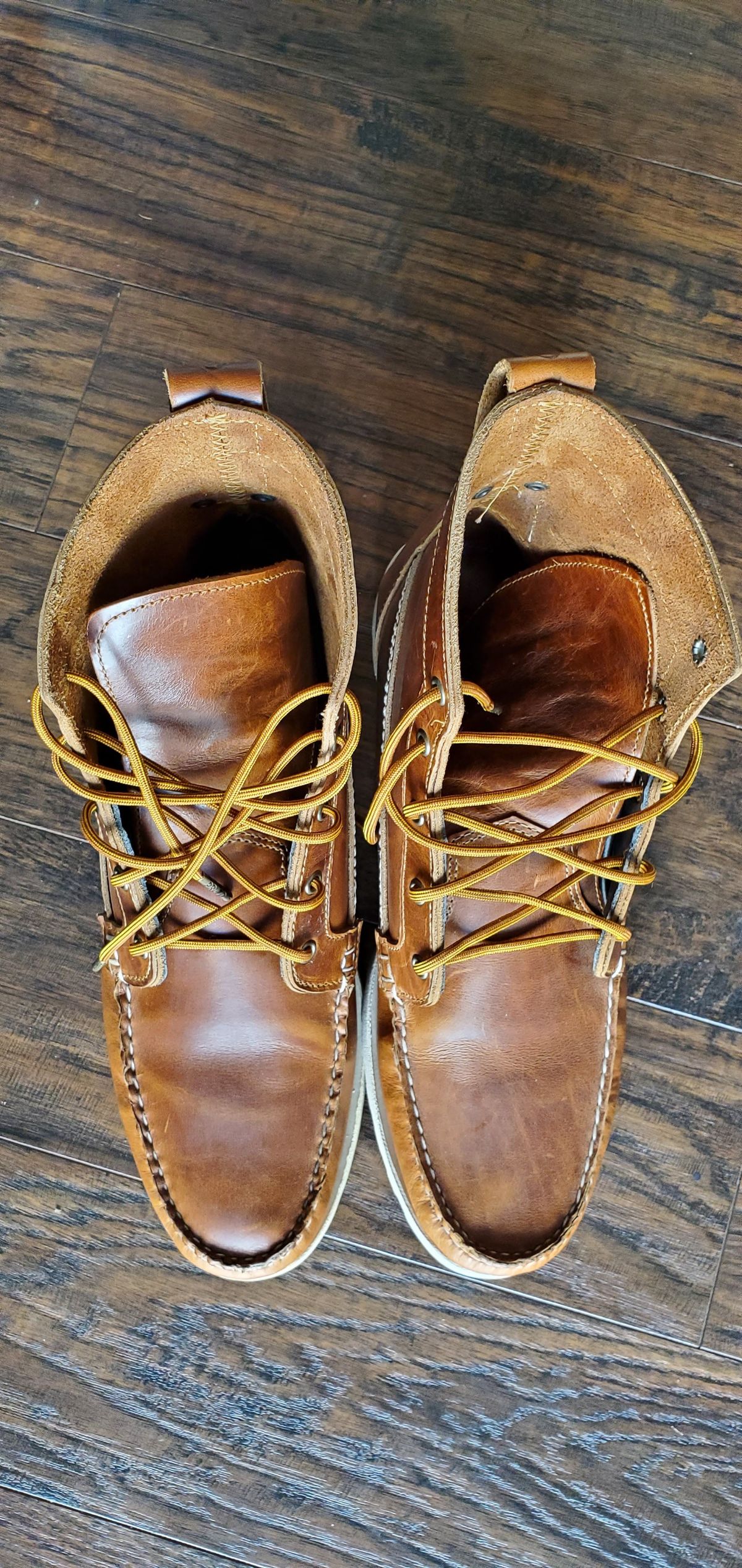 Photo by patinathunderdome on November 4, 2021 of the Quoddy Comfort Lug Boot in Horween Whiskey Predator.