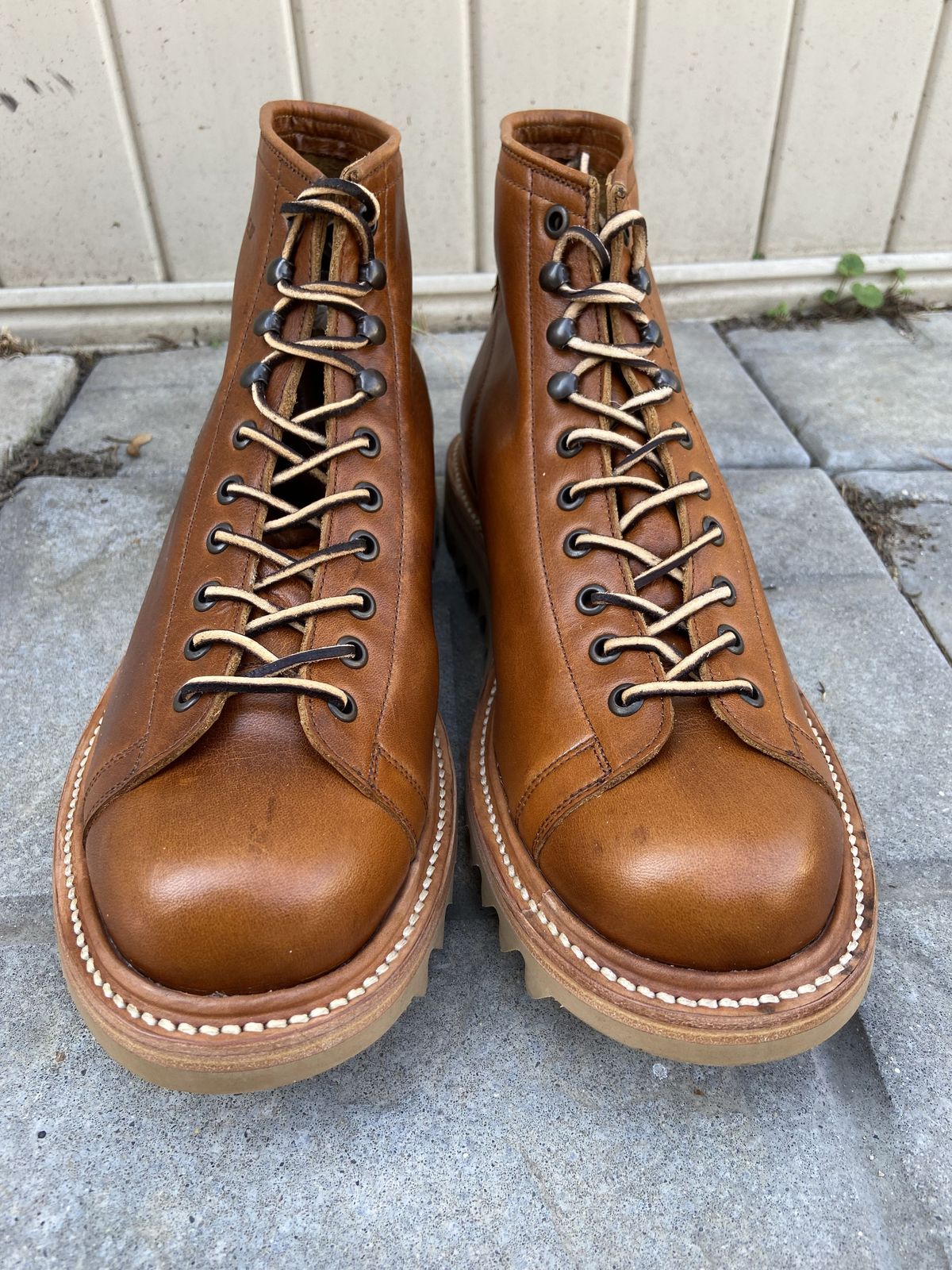 Photo by patinathunderdome on September 30, 2021 of the Unmarked Archie Boots in Chahin Armagnac Heavy Cowhide.
