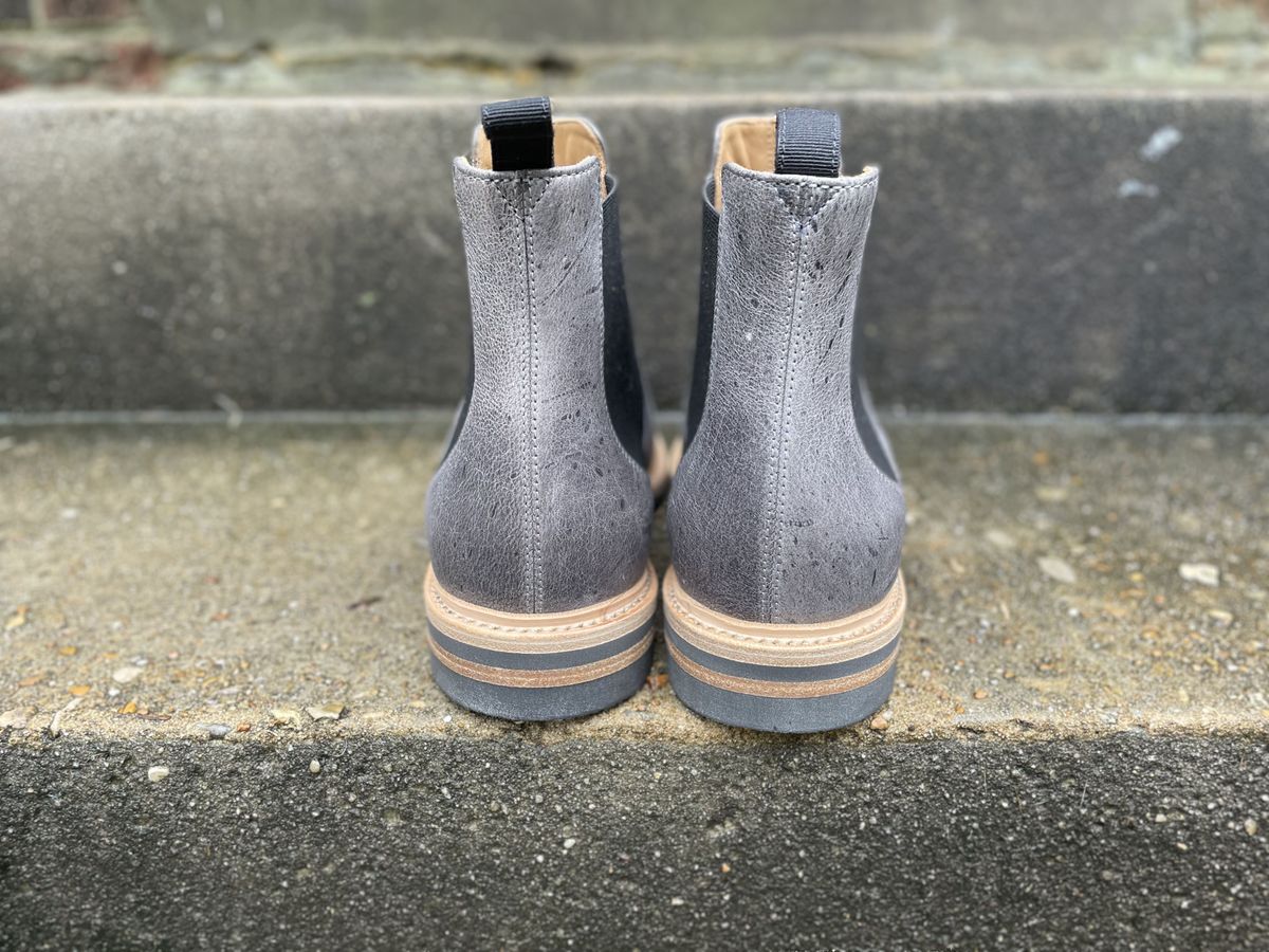 Photo by patinathunderdome on October 2, 2021 of the Tangier Kingstowne Boot in C.F. Stead Grey Classic Kudu.