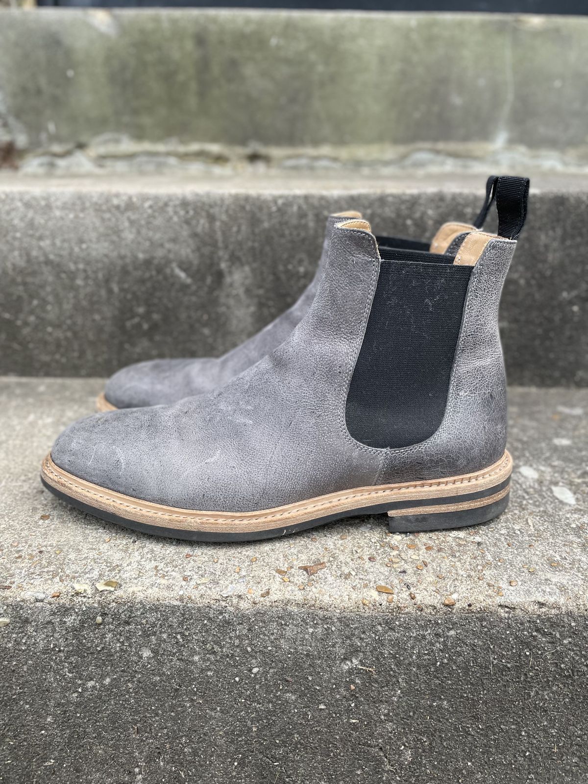 Photo by patinathunderdome on November 2, 2021 of the Tangier Kingstowne Boot in C.F. Stead Grey Classic Kudu.