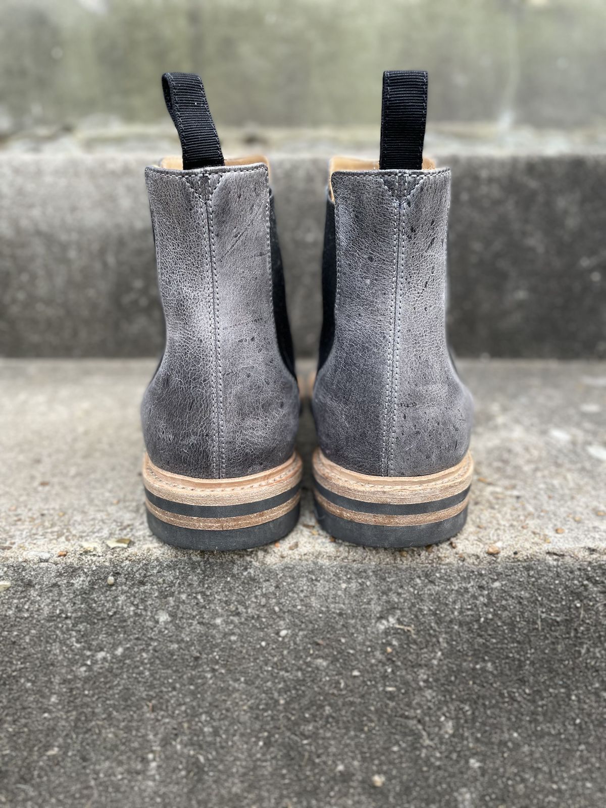 Photo by patinathunderdome on November 2, 2021 of the Tangier Kingstowne Boot in C.F. Stead Grey Classic Kudu.