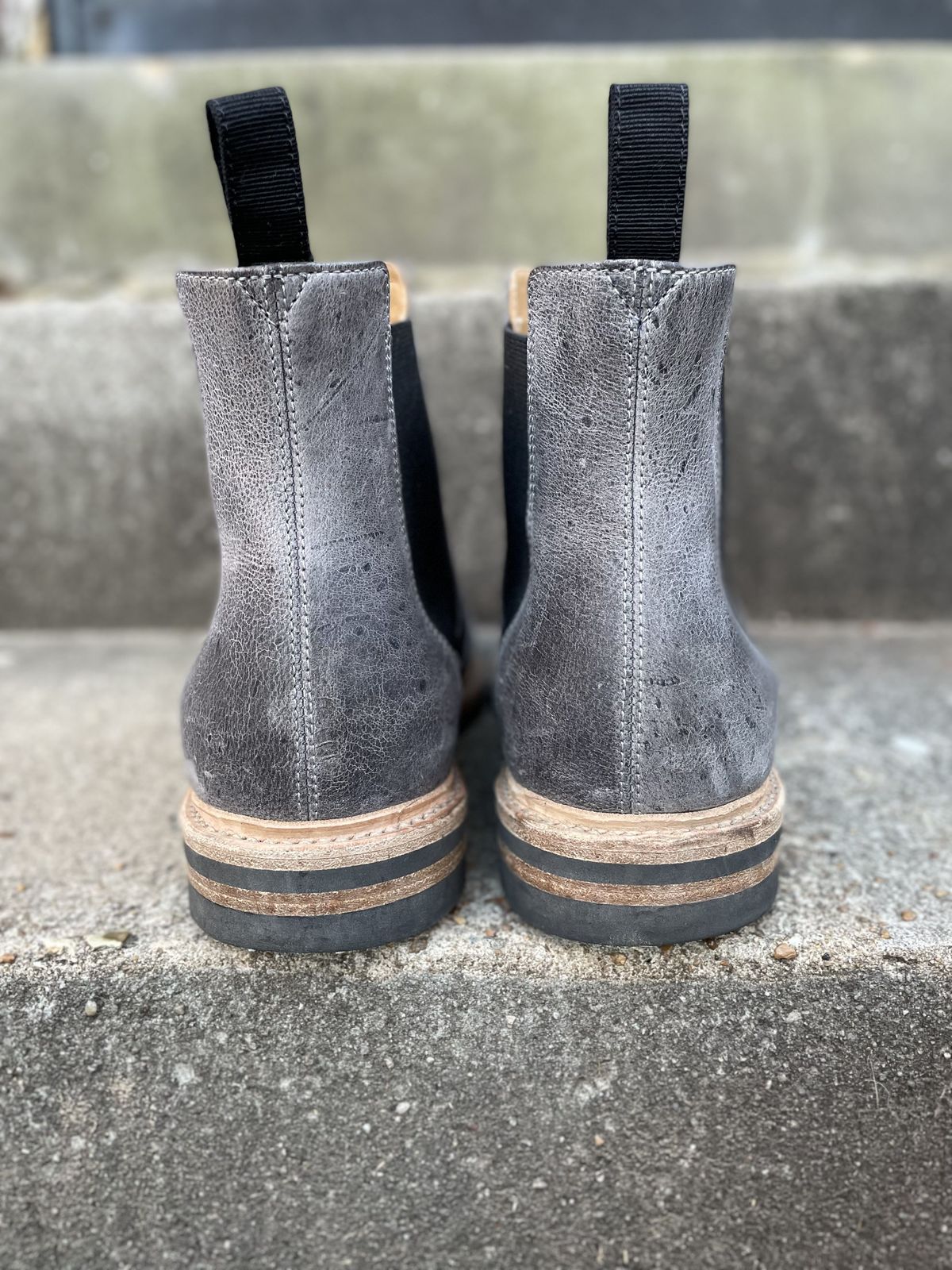 Photo by patinathunderdome on December 3, 2021 of the Tangier Kingstowne Boot in C.F. Stead Grey Classic Kudu.