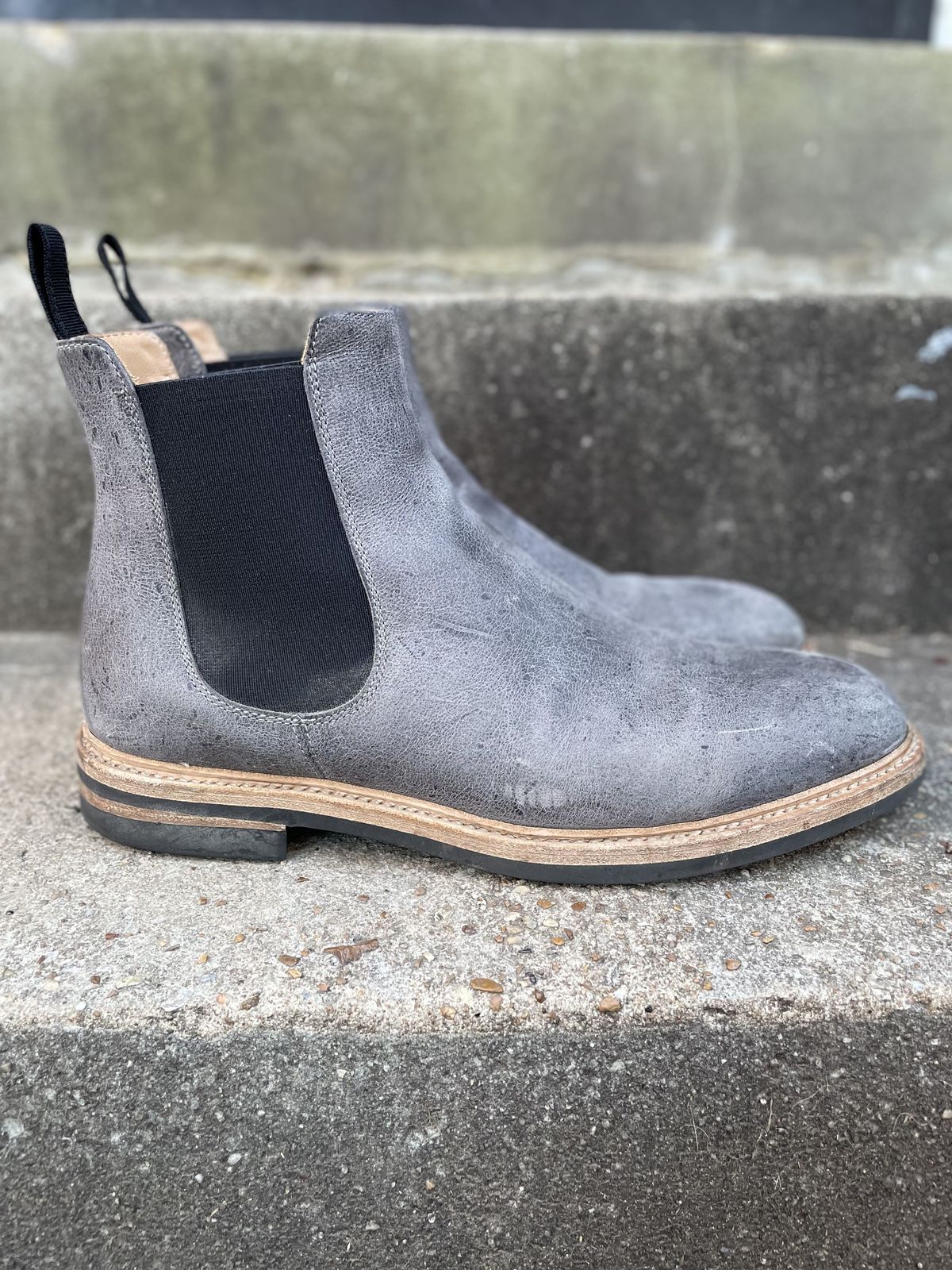 Photo by patinathunderdome on December 3, 2021 of the Tangier Kingstowne Boot in C.F. Stead Grey Classic Kudu.